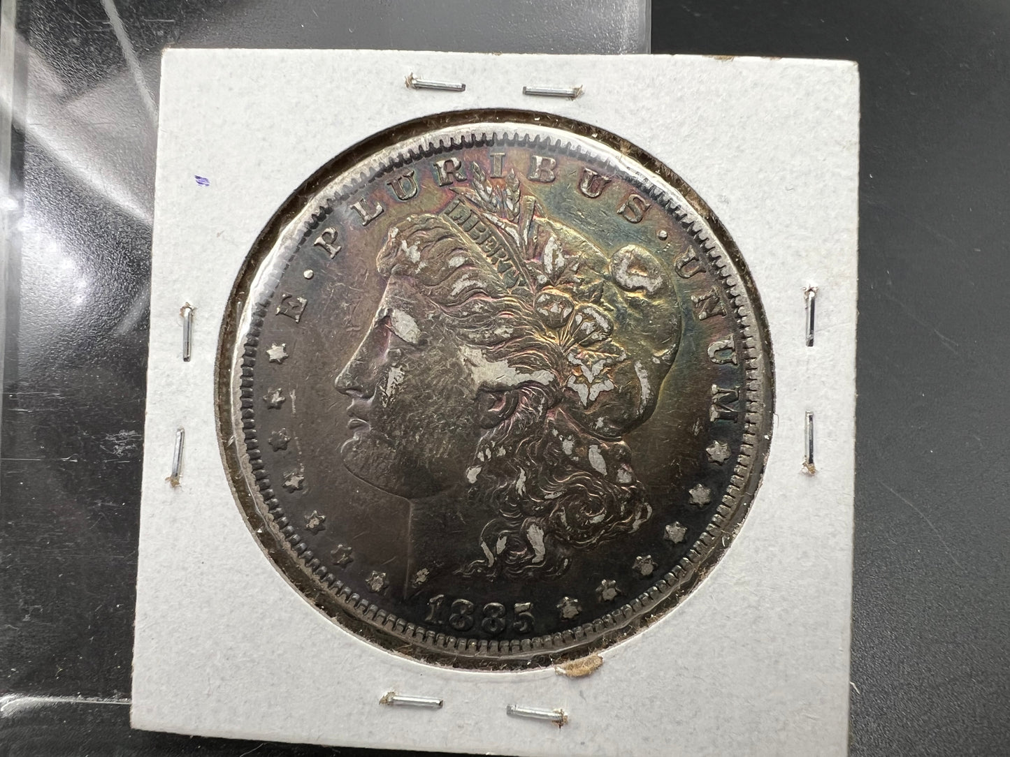 1885 P $1 Morgan Silver Dollar Neat Circulated Toning Toner VF Circ #a