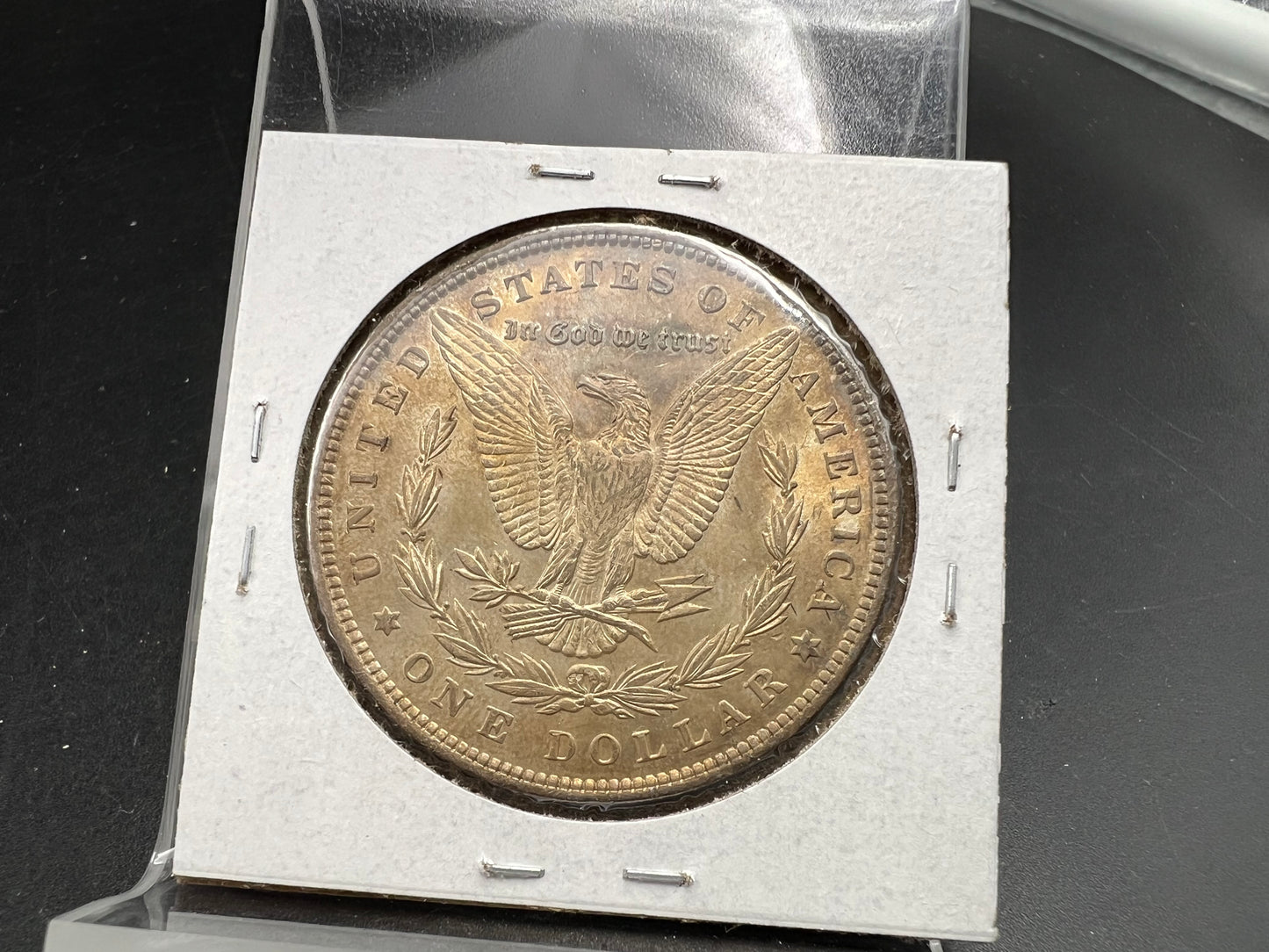 1897 $1 Morgan Silver Dollar Coin AU About UNC Neat Toning Toner