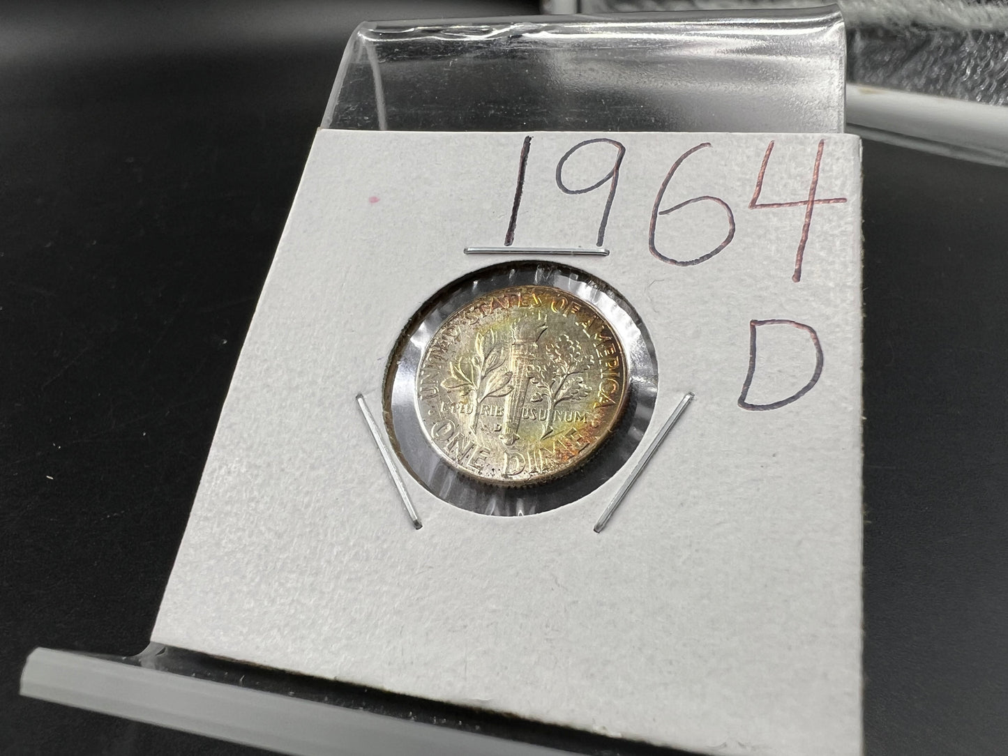 1964 D 10c Roosevelt Silver Dime Coin CH BU PQ Toning Toner #a