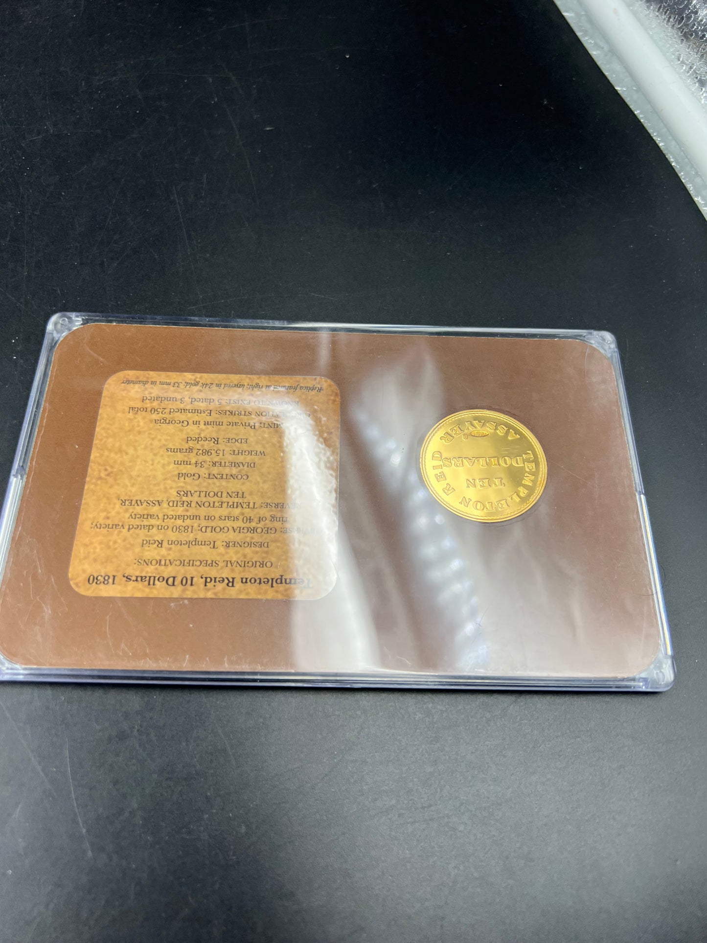 Fantasy Tribute Coin 1830 Templeton Reid 10 Dollars Gold - No Precious metal