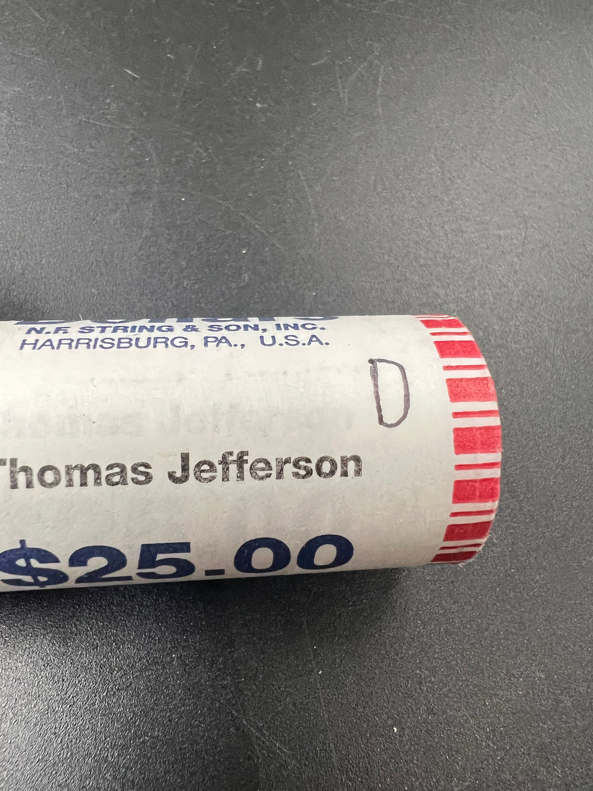 2007 D Thomas Jefferson Presidential Dollar 25 Coin BU Roll