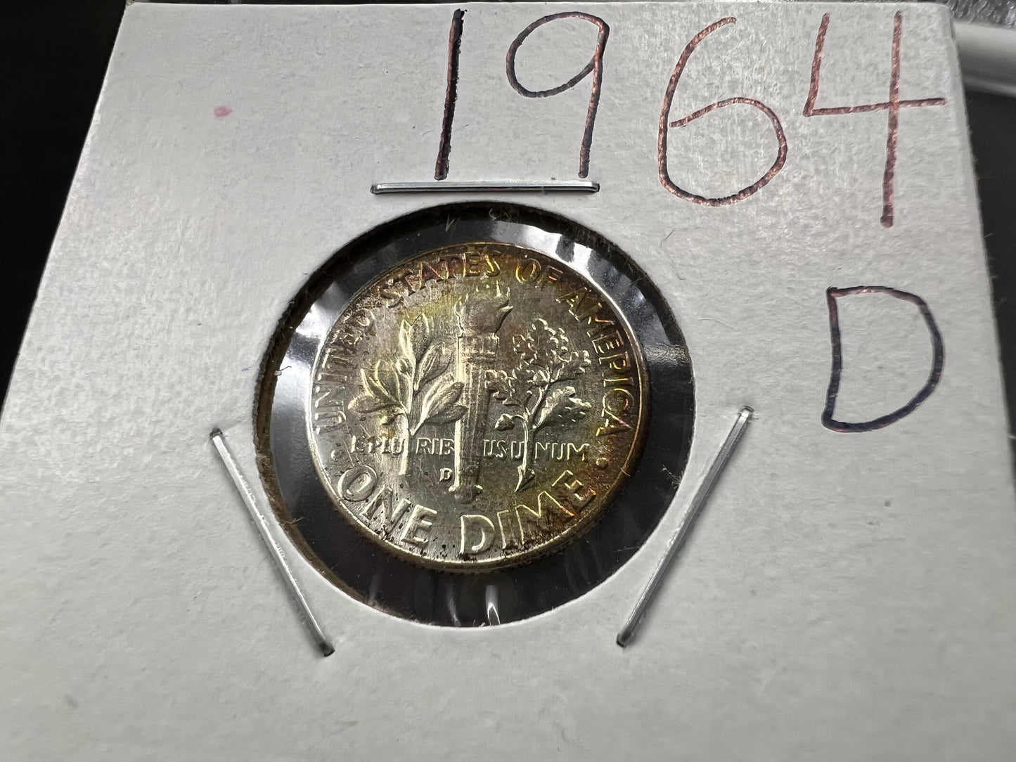 1964 D 10c Roosevelt Silver Dime Coin CH BU PQ Toning Toner #a