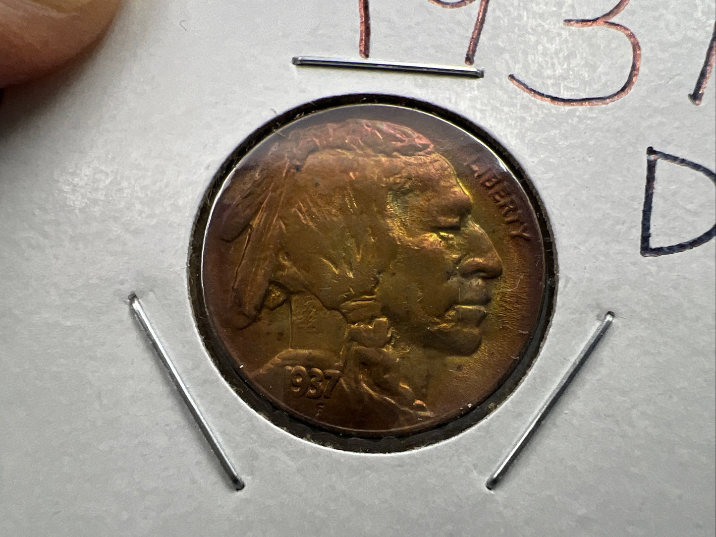1936 D 5c Buffalo Indian head nickel coin XF / AU PQ Toning Toner