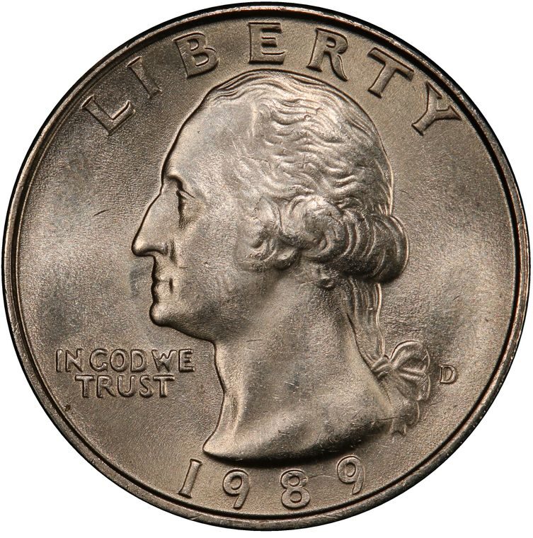 1989 D 25C Washington Quarter BU UNC Single Coin