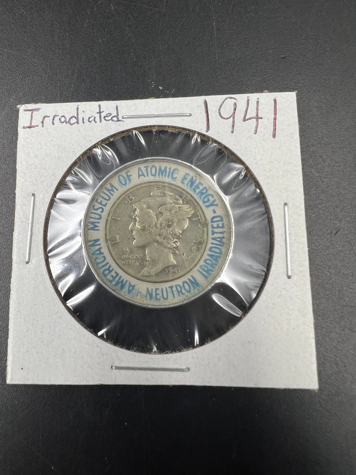 American Museum of Atomic Energy Irradiated 1941 P Mercury Silver Dime Coin Souvenir