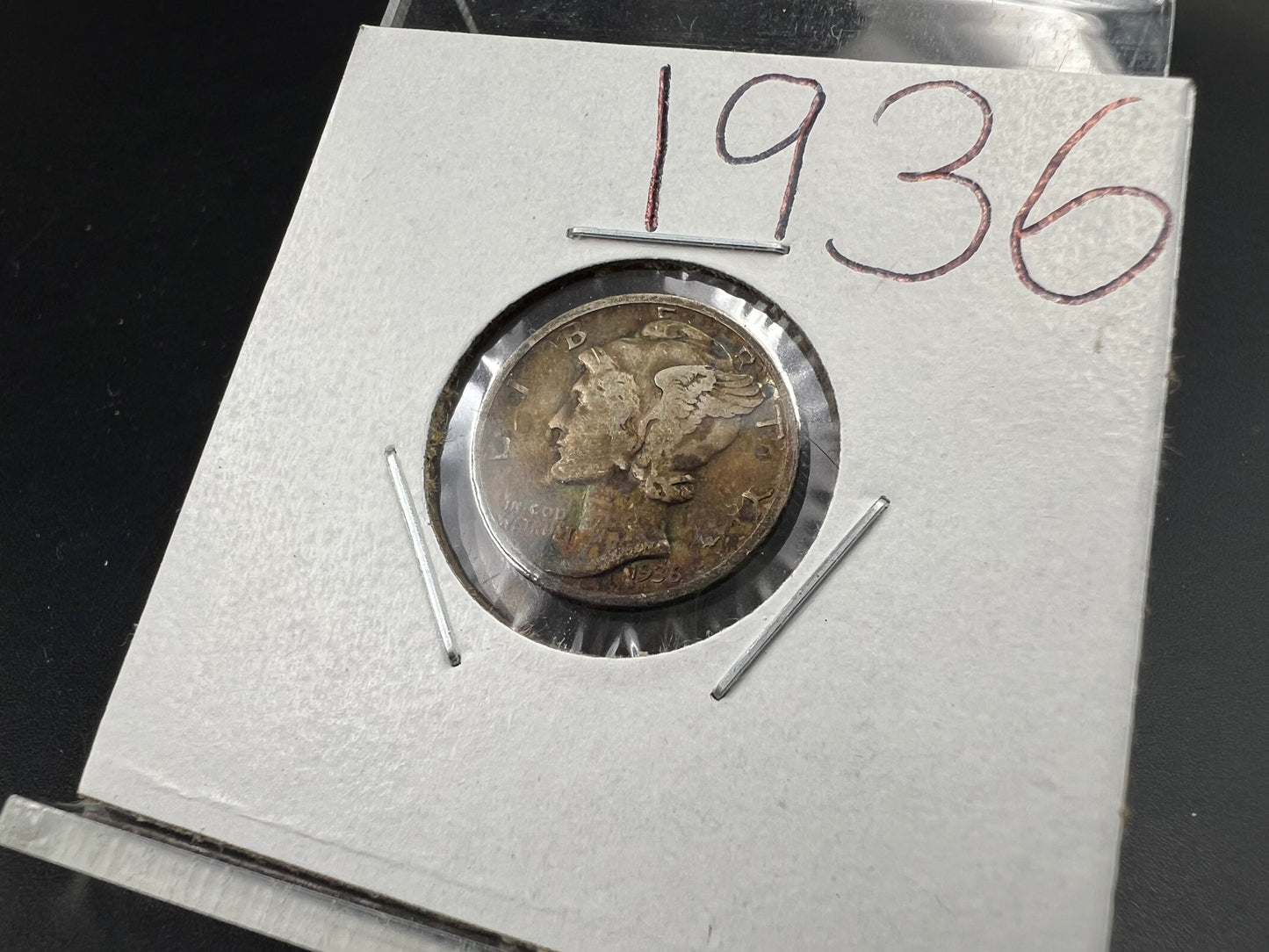 1936 P 10c Mercury Silver Dime VF Very Fine Neat Toning SK#1a