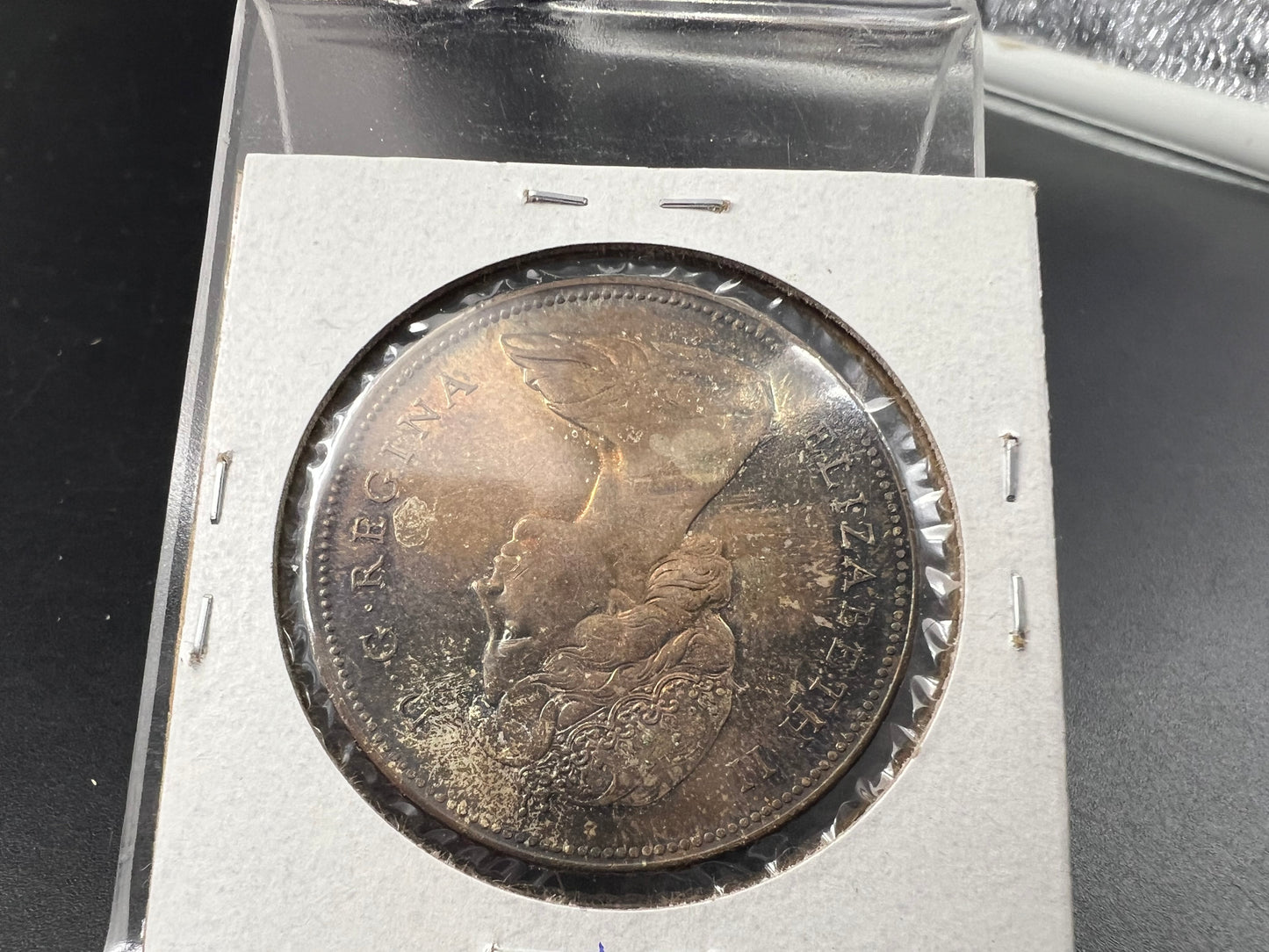 1966 Canada 80% Silver Dollar Coin PQ Toning Toner CH BU UNC