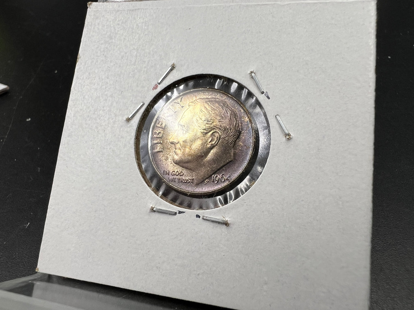 1964 P 10c Roosevelt Silver Dime Coin CH BU PQ Purple Toning Toner #a