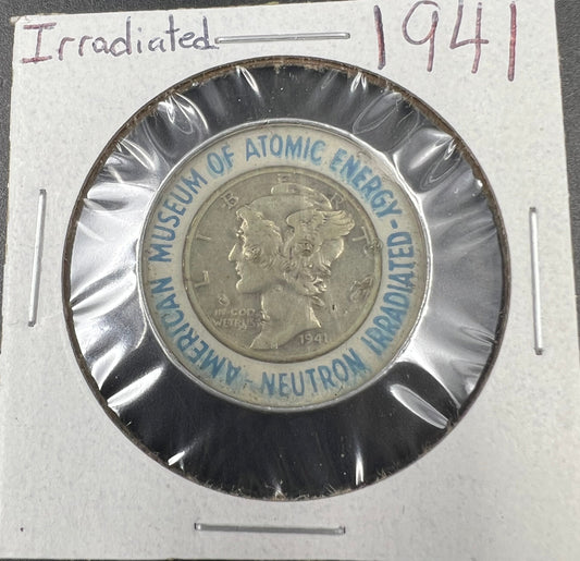 American Museum of Atomic Energy Irradiated 1941 P Mercury Silver Dime Coin Souvenir