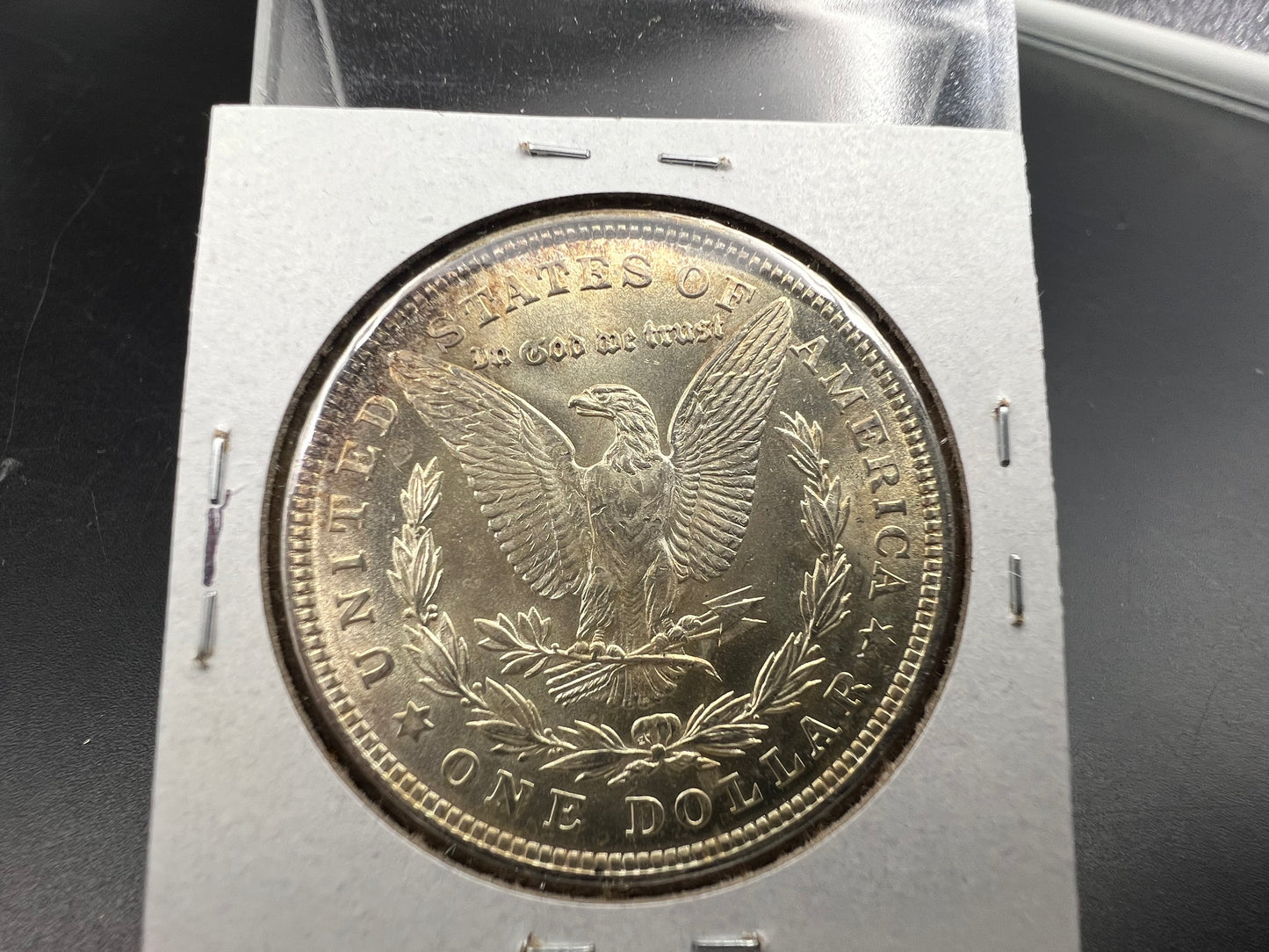 1921 P $1 Morgan Silver Dollar Coin Neat Toning Toner obverse CH BU