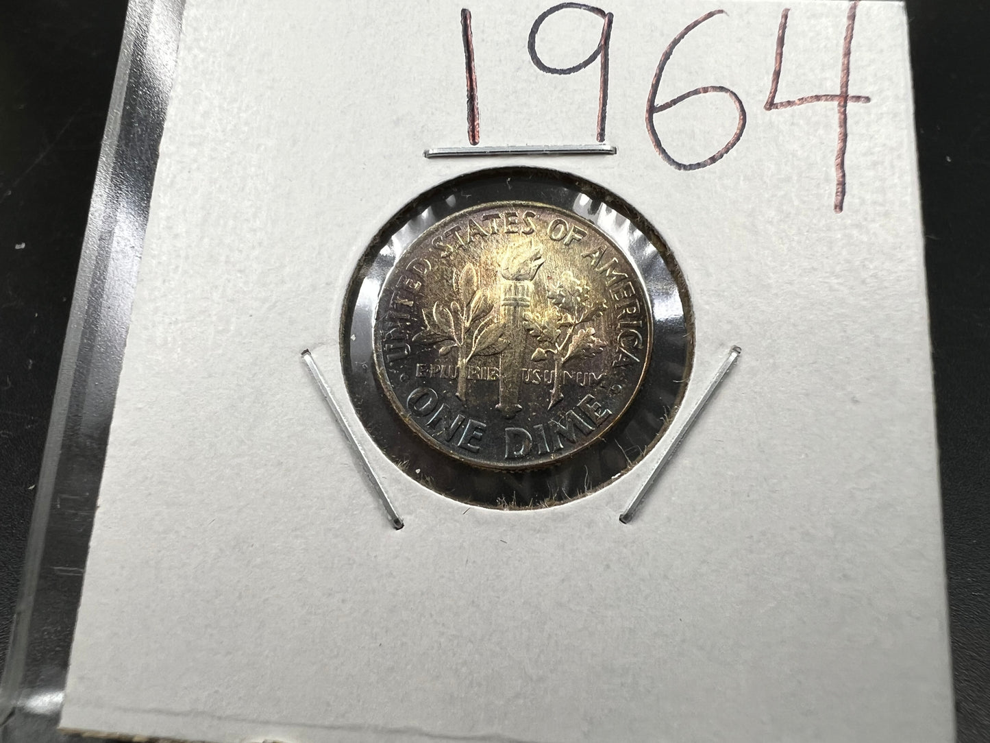 1964 P 10c Roosevelt Silver Dime Coin CH BU PQ Purple Toning Toner #a