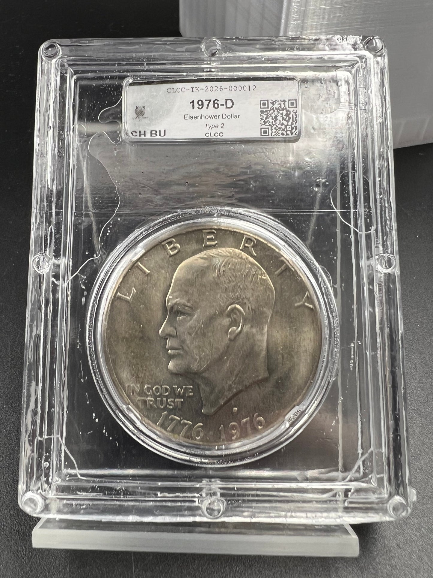 1976 D Type 2 $1 Ike Eisenhower Clad Dollar Coin CLCC CH BU #12