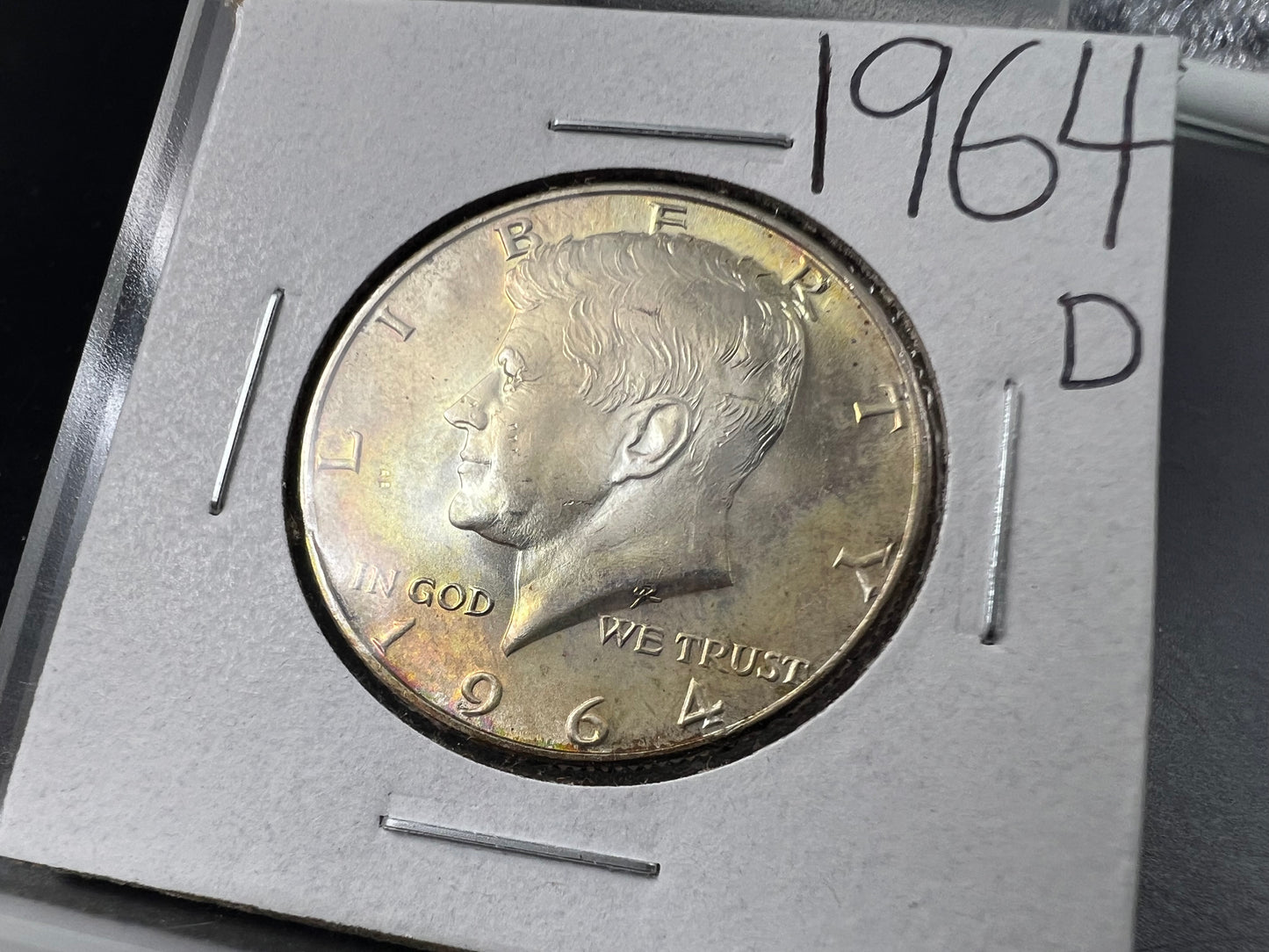 1964 D 50c Kennedy Silver Half DOllar Coin Nice Toning CH BU SK#1s