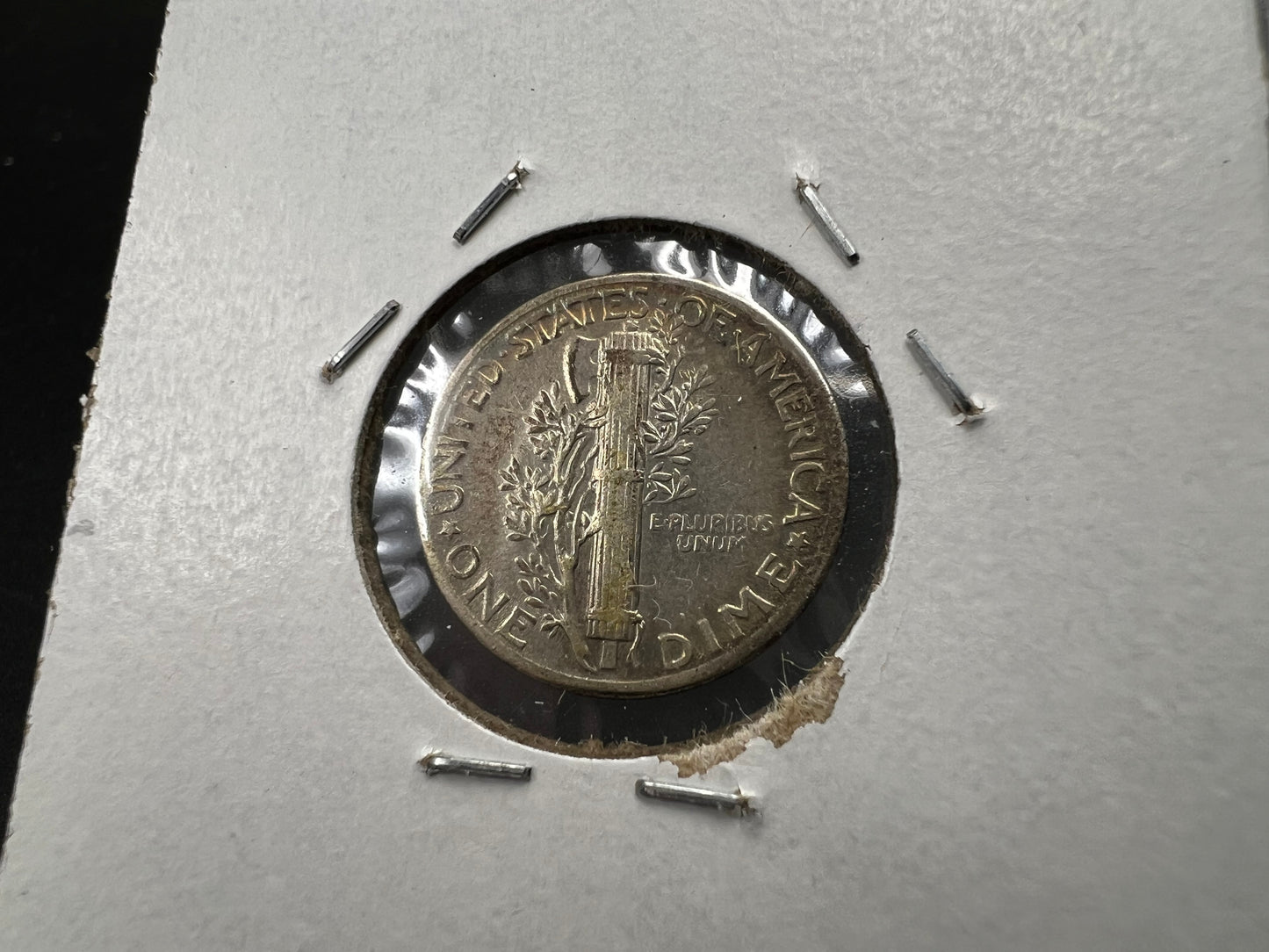 1943 P 10c Mercury Silver Dime Coin AU Neat Toning Toner SK#1a