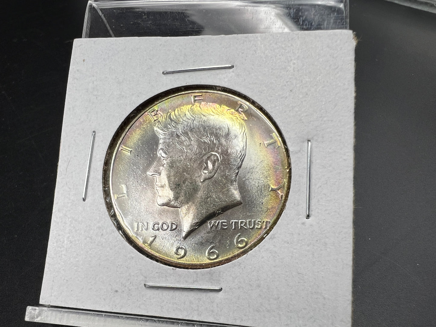 1966 50c Kennedy 40% Silver Half Dollar Coin Gem BU UNC Nice Toning Toner