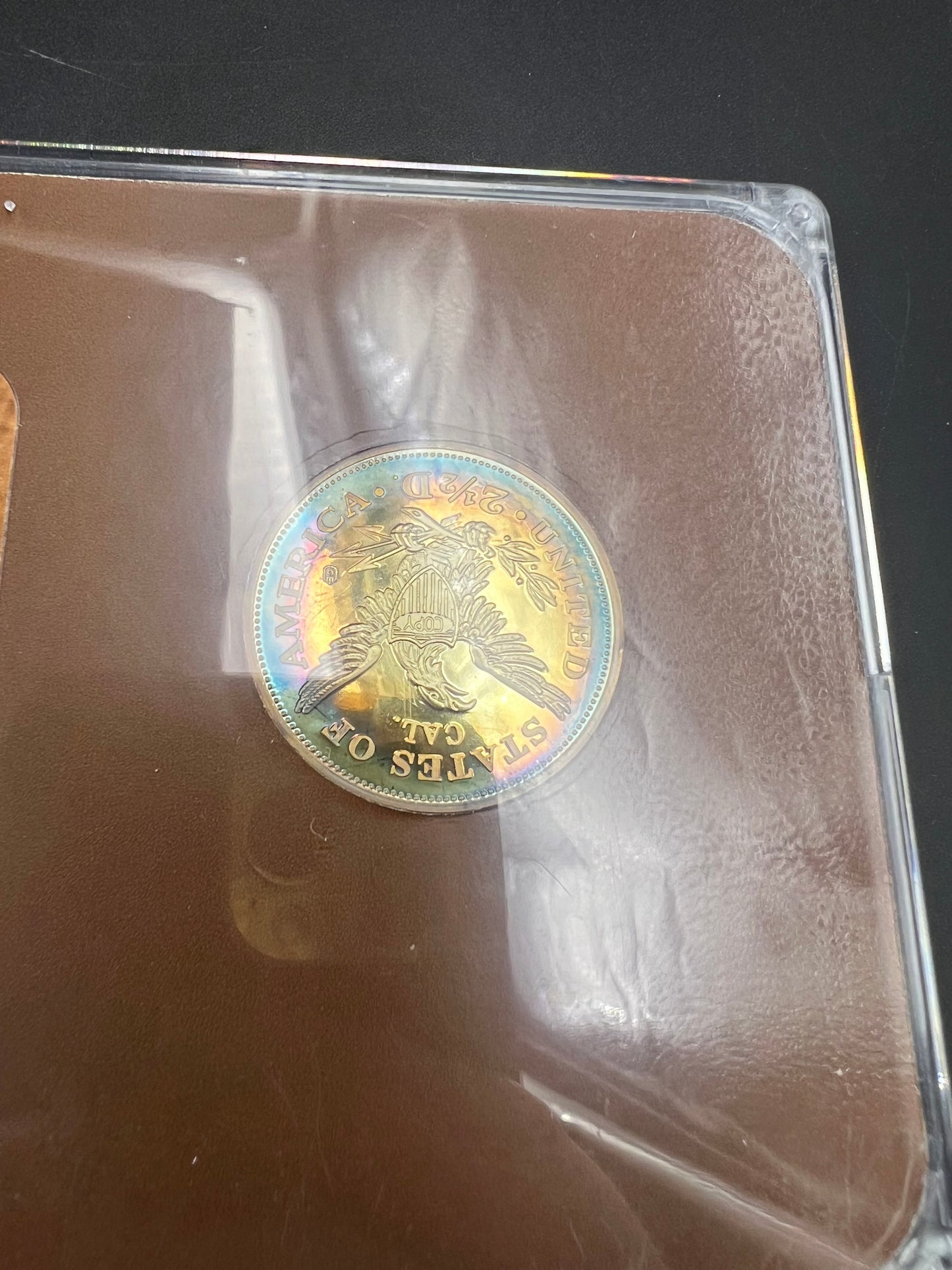 Fantasy Tribute Coin 1848 $2.5 Quarter Eagle Liberty Head - neat toning - no previous metals