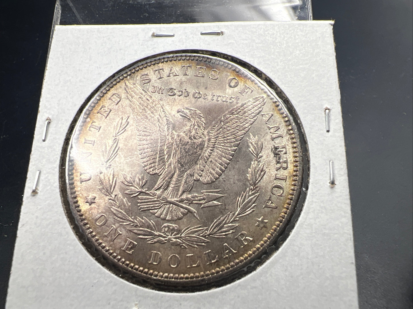 1887 P $1 Morgan Silver Dollar Coin AU About UNC Nice Amber Toning Toner Obverse