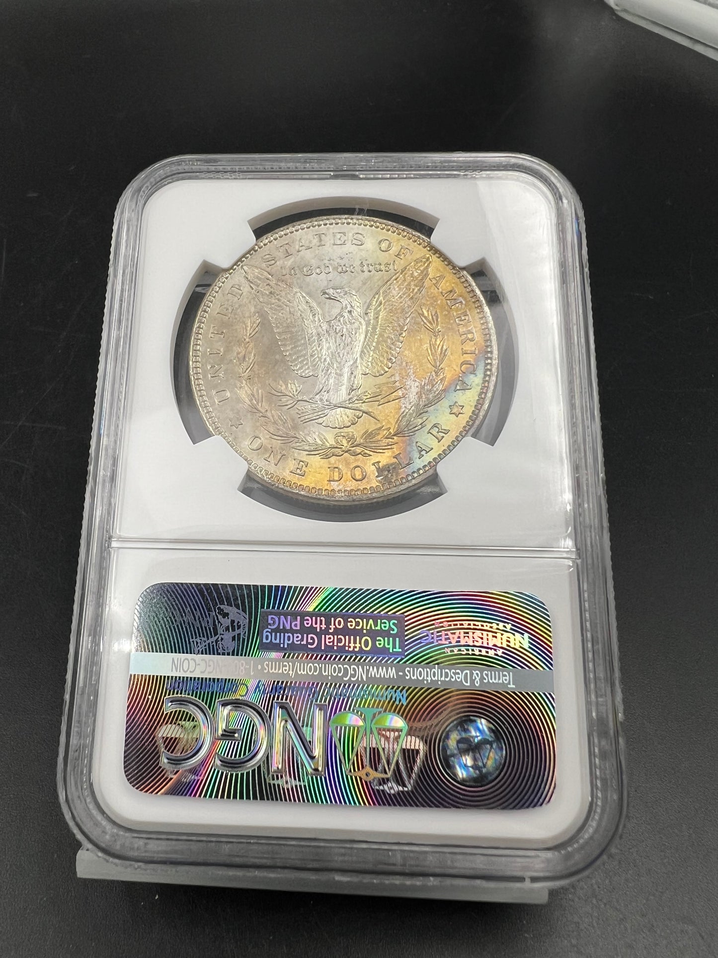 1896 P $1 Morgan Silver Dollar Coin PQ Toning Toner Reverse MS64 NGC