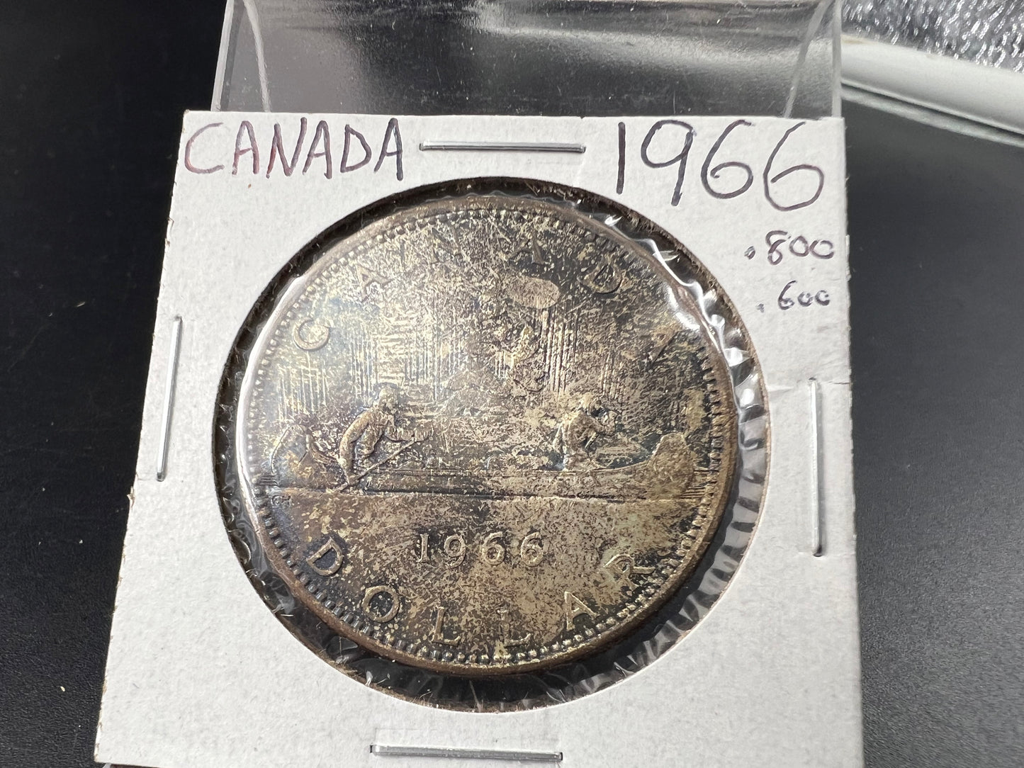 1966 Canada 80% Silver Dollar Coin PQ Toning Toner CH BU UNC