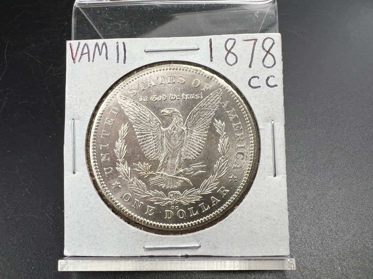 1878 CC Morgan VAM 11 Choice BU Carson City Dollar Coin Lines in Wing Top 100 Vam Variety