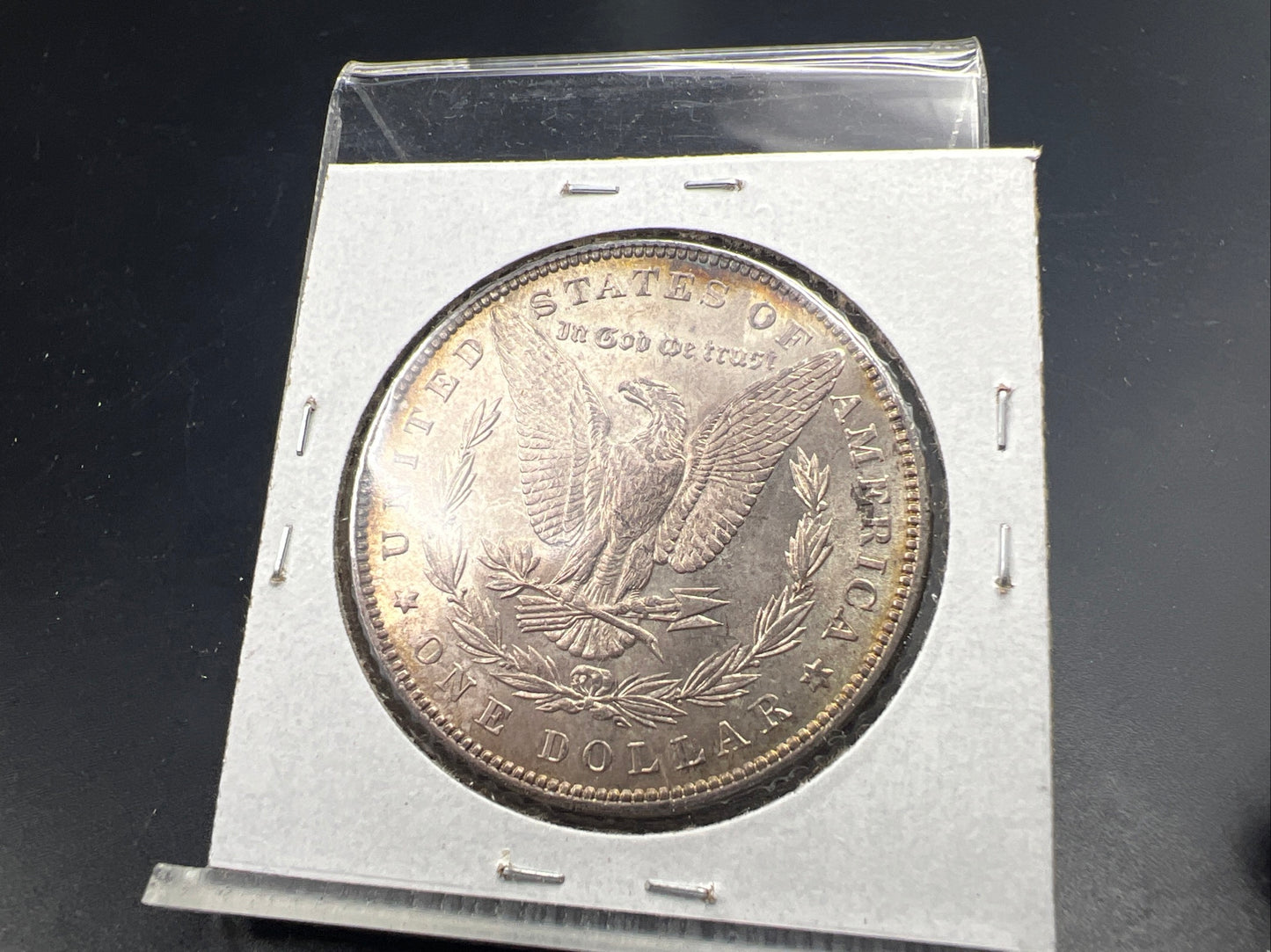 1887 P $1 Morgan Silver Dollar Coin AU About UNC Nice Amber Toning Toner Obverse