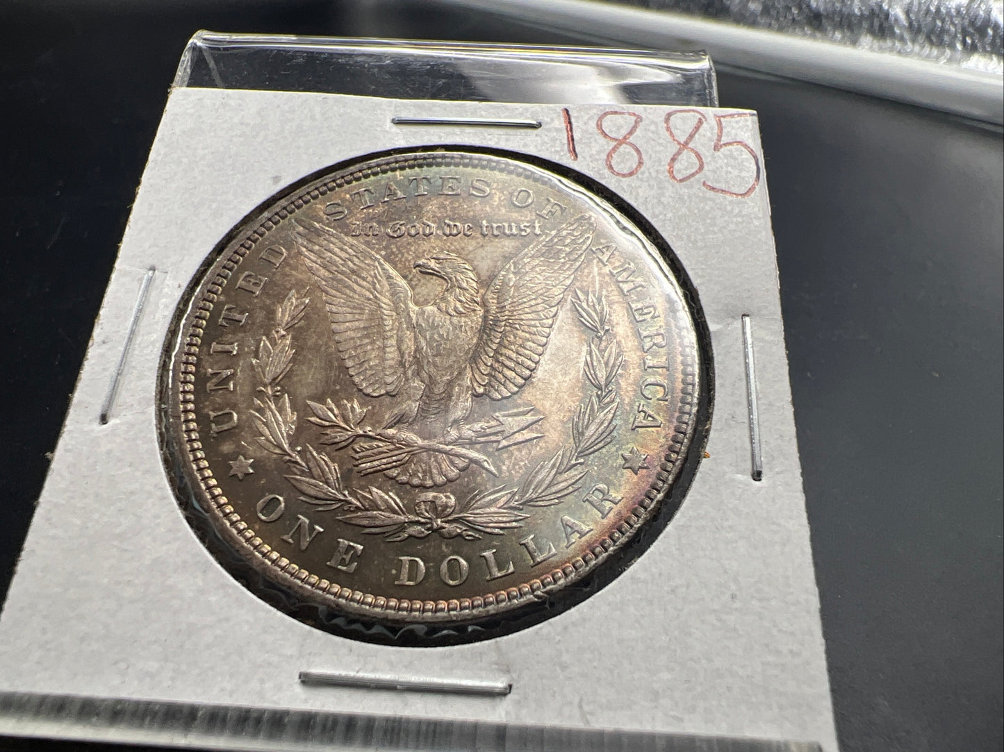 1885 P $1 Morgan Silver Dollar Coin Choice AU About UNC Neat Toning Toner