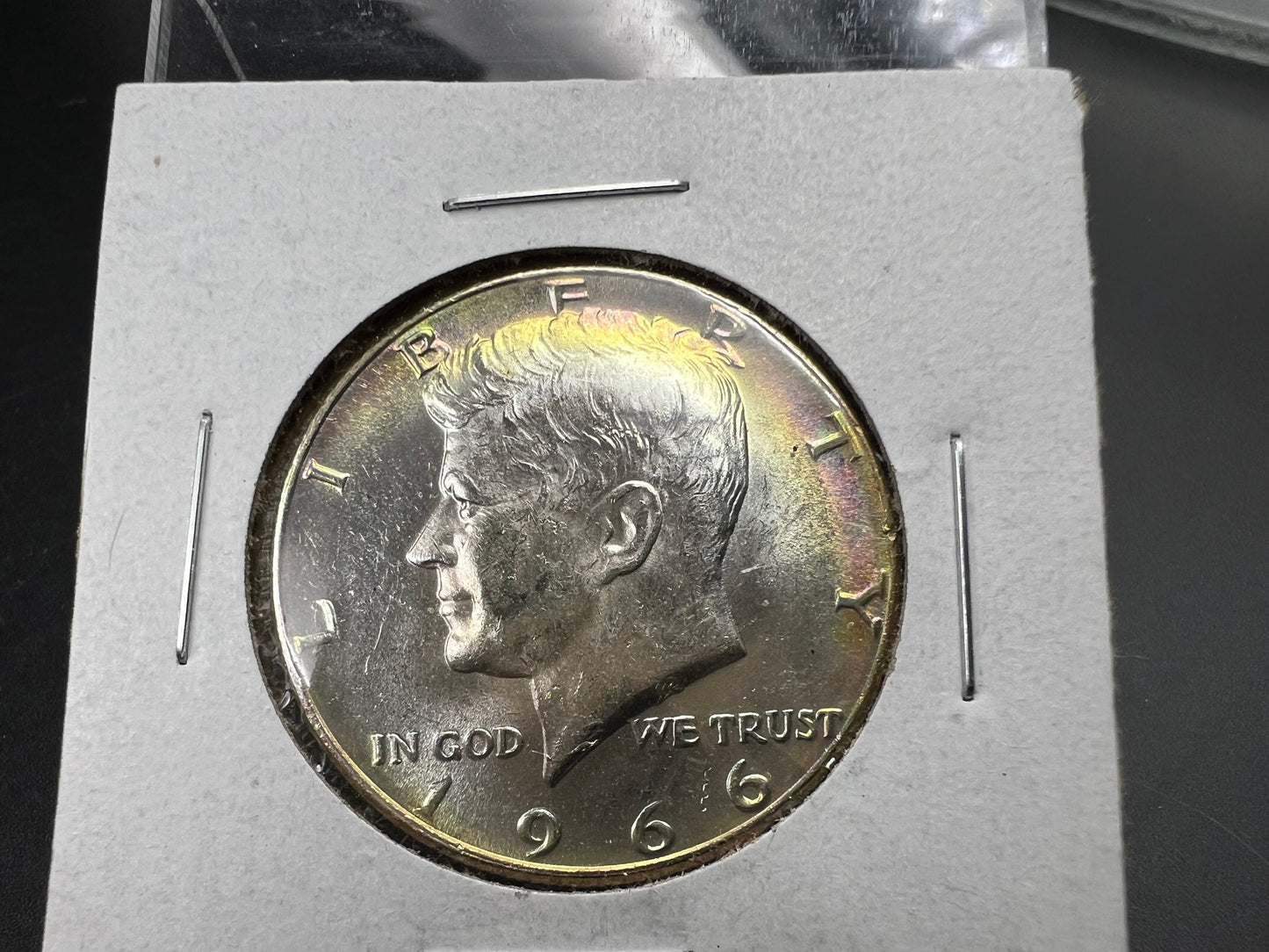 1966 50c Kennedy 40% Silver Half Dollar Coin Gem BU UNC Nice Toning Toner