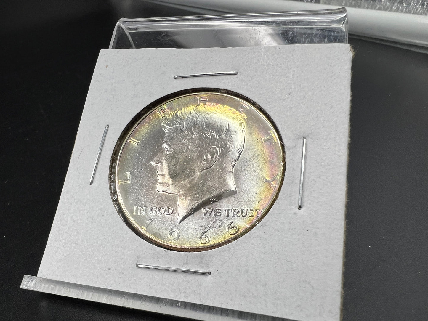 1966 50c Kennedy 40% Silver Half Dollar Coin Gem BU UNC Nice Toning Toner