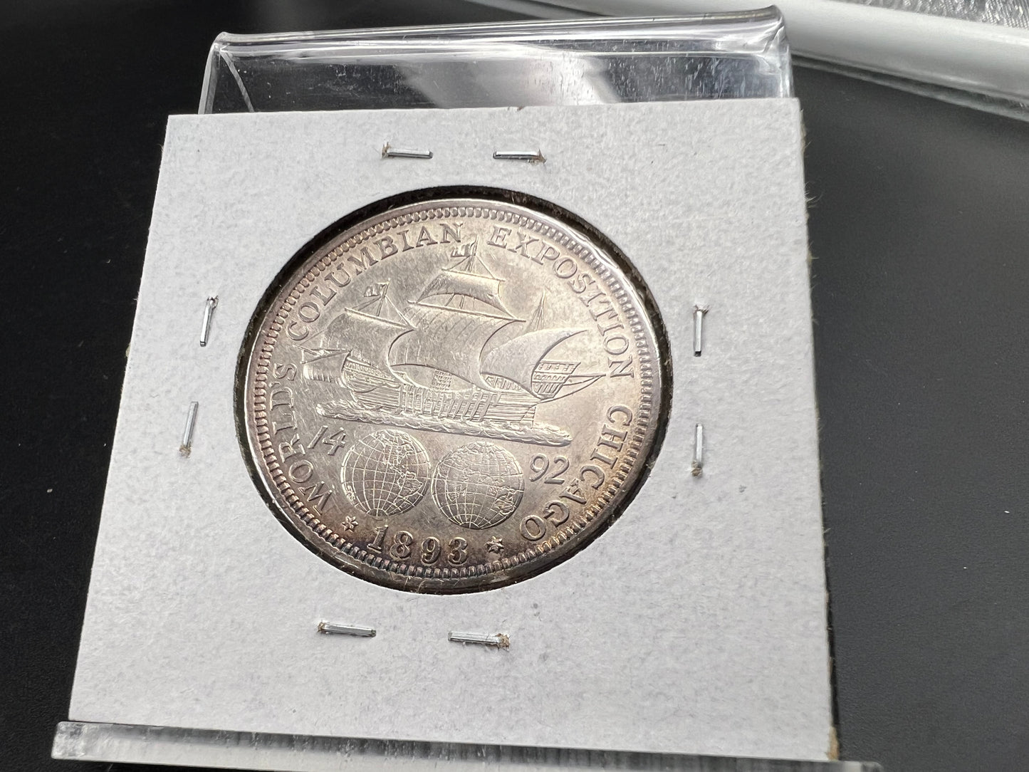 1893 50c Columbian Silver Half Dollar Coin Chicago World's Fair Commemorative Coin XF EF / AU #a