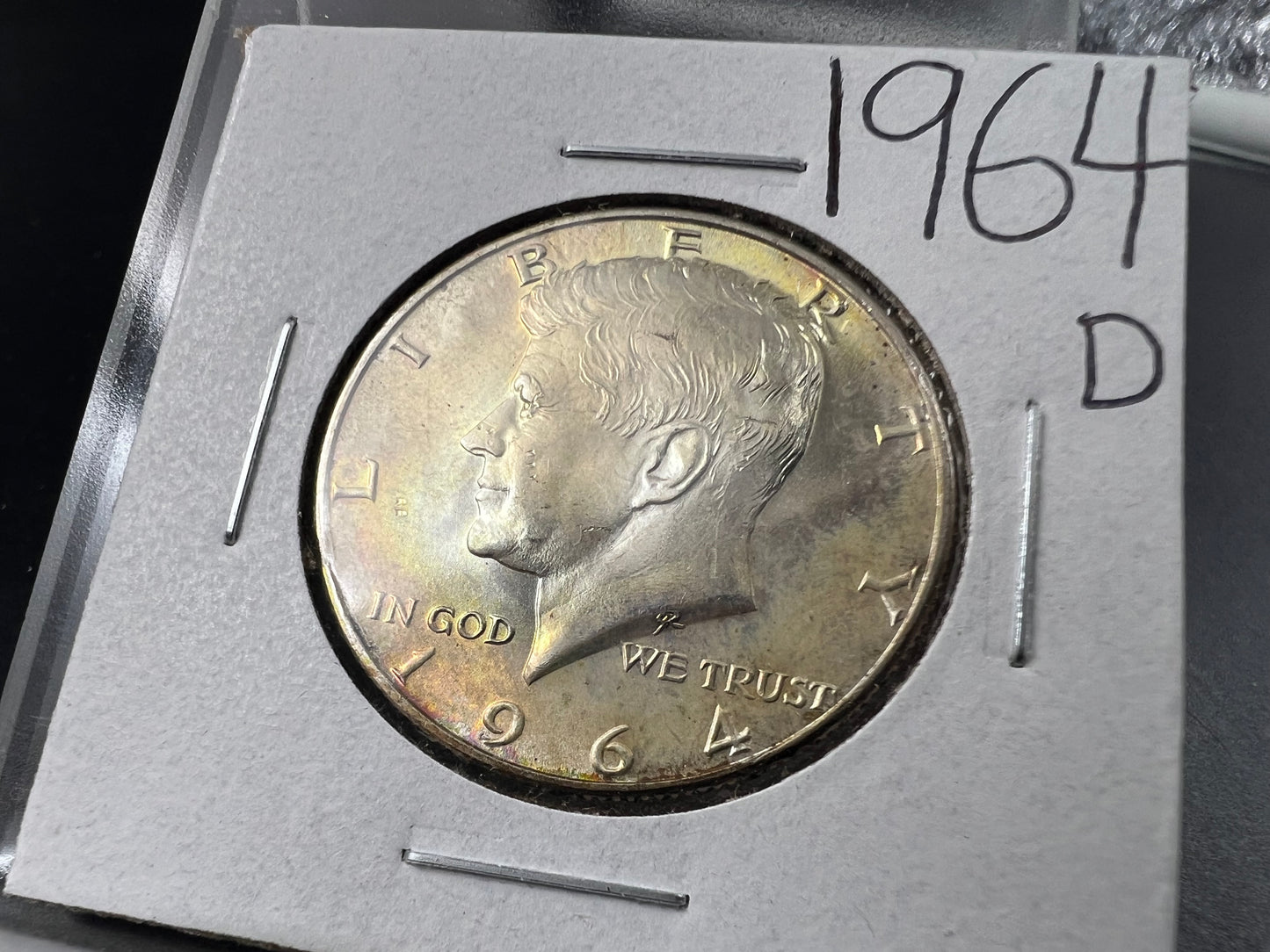 1964 D 50c Kennedy Silver Half DOllar Coin Nice Toning CH BU SK#1s