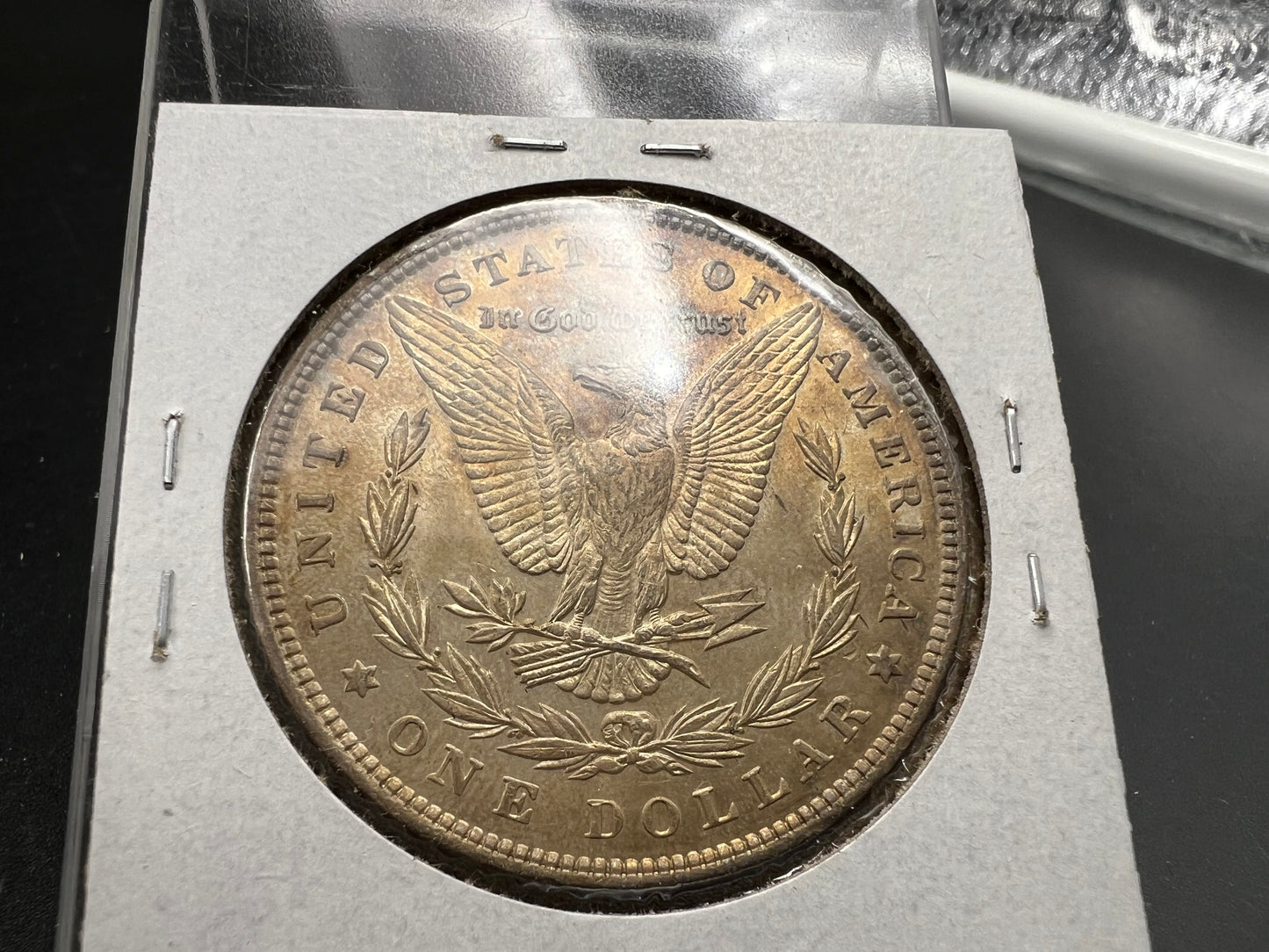 1897 $1 Morgan Silver Dollar Coin AU About UNC Neat Toning Toner