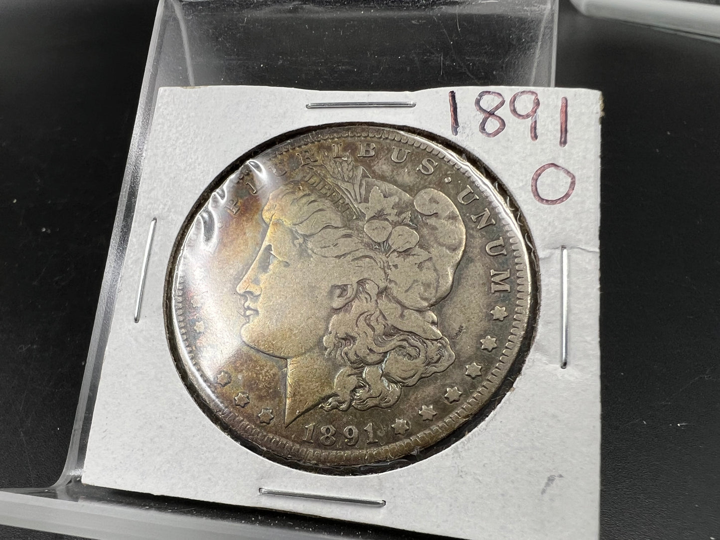 1891 O $1 Morgan Silver Dollar Coin VG / Fine Nice Toning Toner Obverse