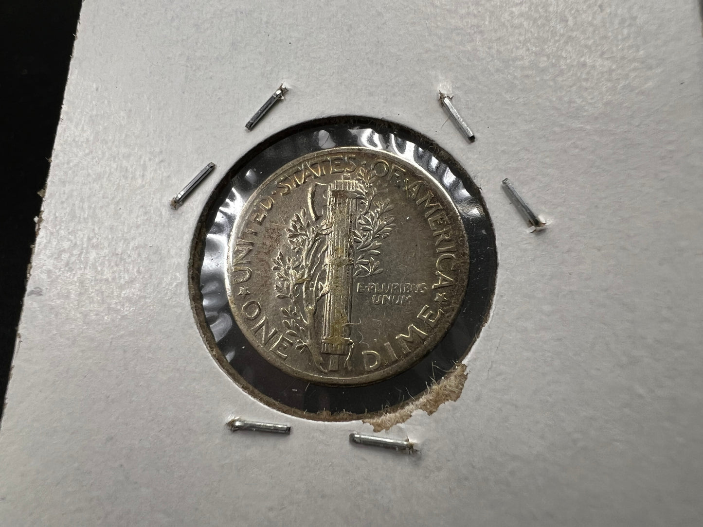 1943 P 10c Mercury Silver Dime Coin AU Neat Toning Toner SK#1a