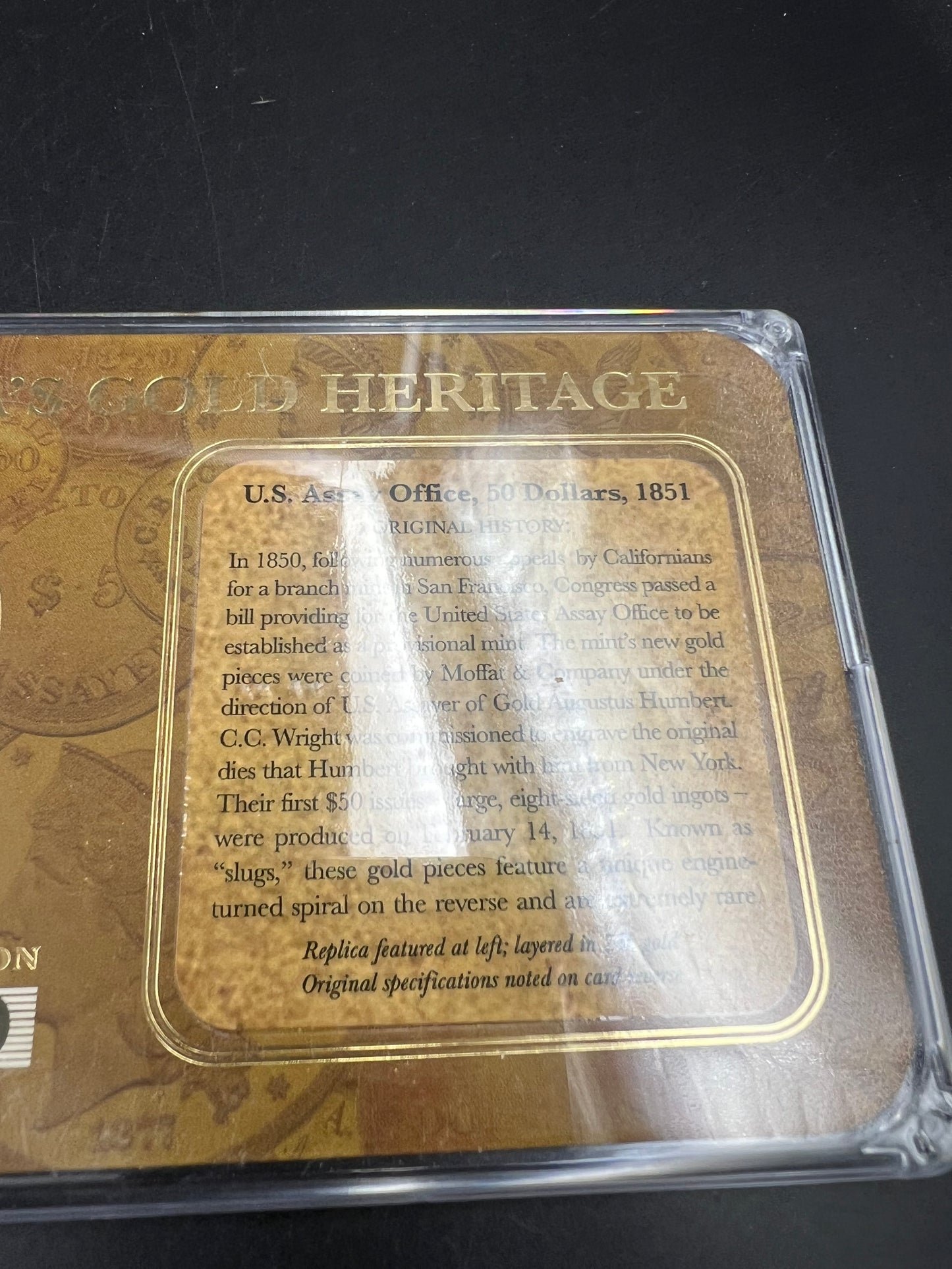 Fantasy Tribute Coin 1851 US Assay Office 50 Dollars Gold Tribute coin - No Precious metals