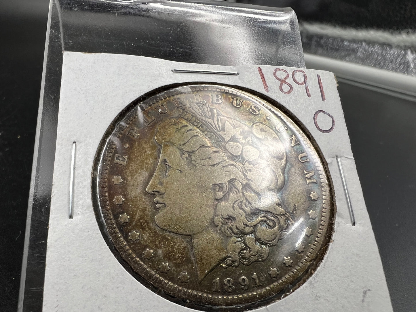1891 O $1 Morgan Silver Dollar Coin VG / Fine Nice Toning Toner Obverse