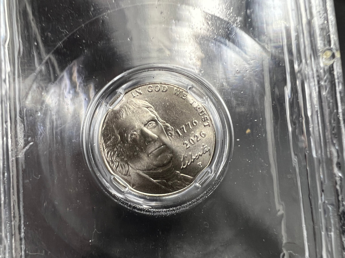 2026 P 5c Jefferson Nickel Coin Light Tilde CLCC BU Certified