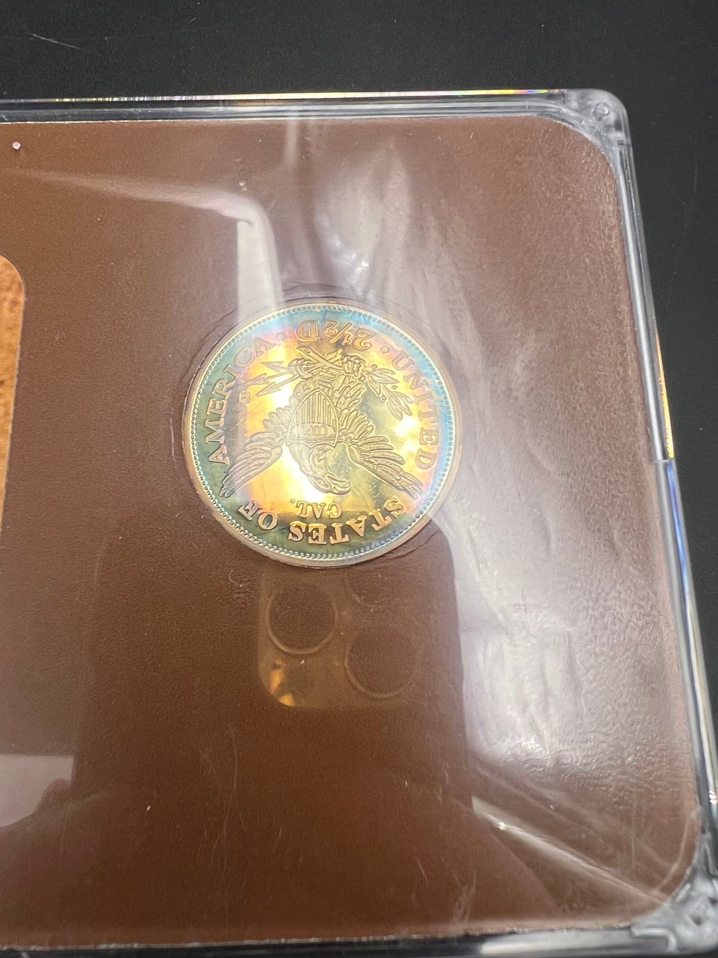 Fantasy Tribute Coin 1848 $2.5 Quarter Eagle Liberty Head - neat toning - no previous metals