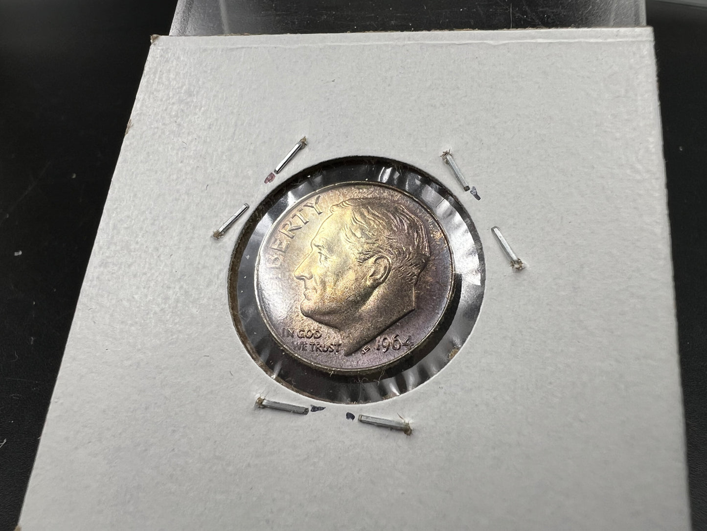 1964 P 10c Roosevelt Silver Dime Coin CH BU PQ Purple Toning Toner #a