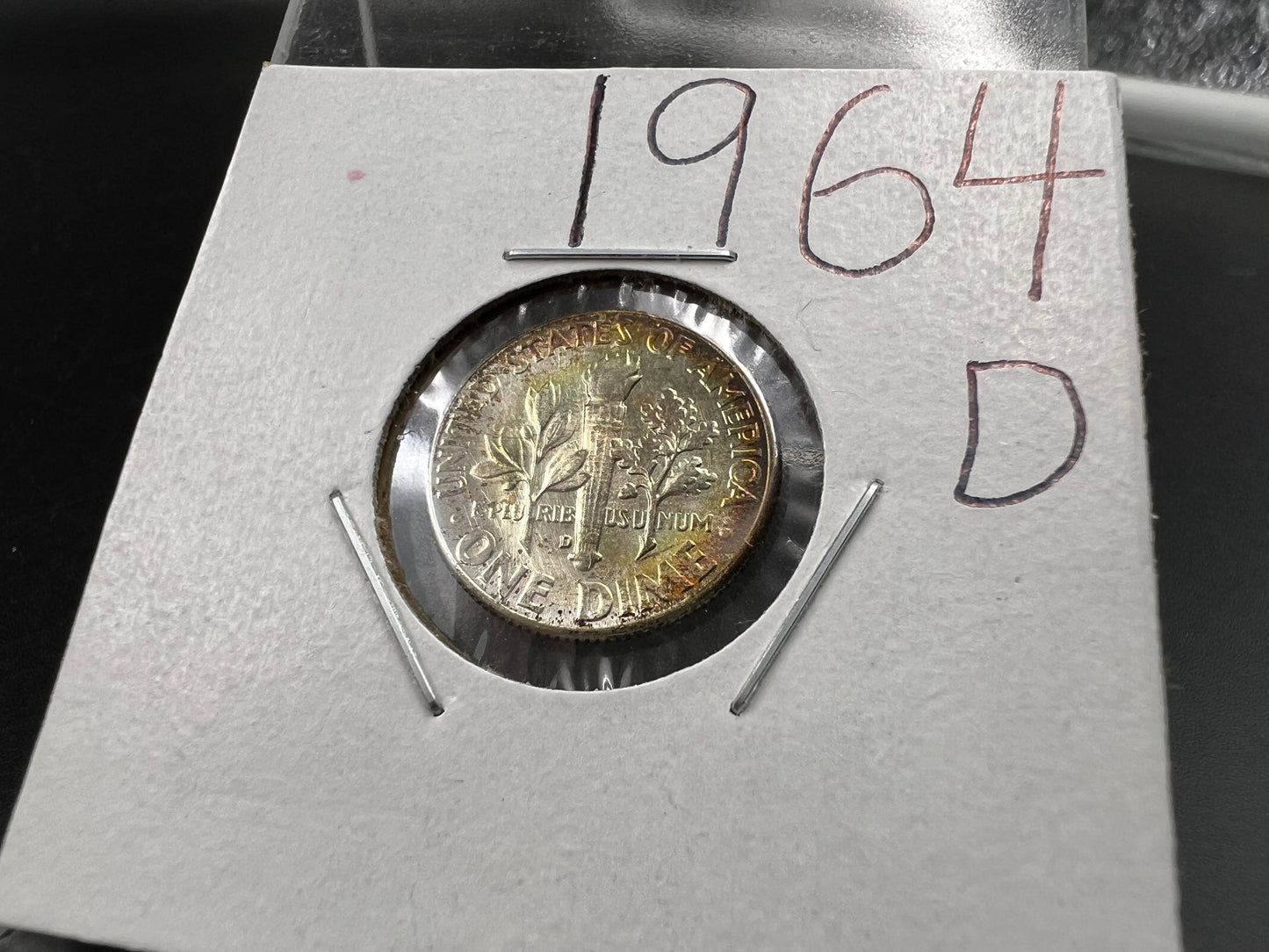 1964 D 10c Roosevelt Silver Dime Coin CH BU PQ Toning Toner #a