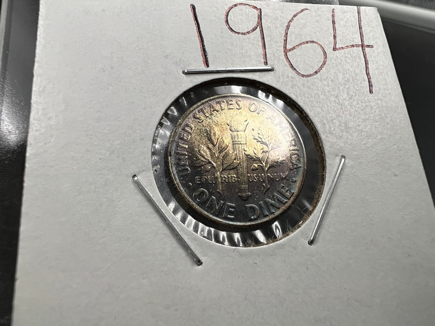 1964 P 10c Roosevelt Silver Dime Coin CH BU PQ Purple Toning Toner #a