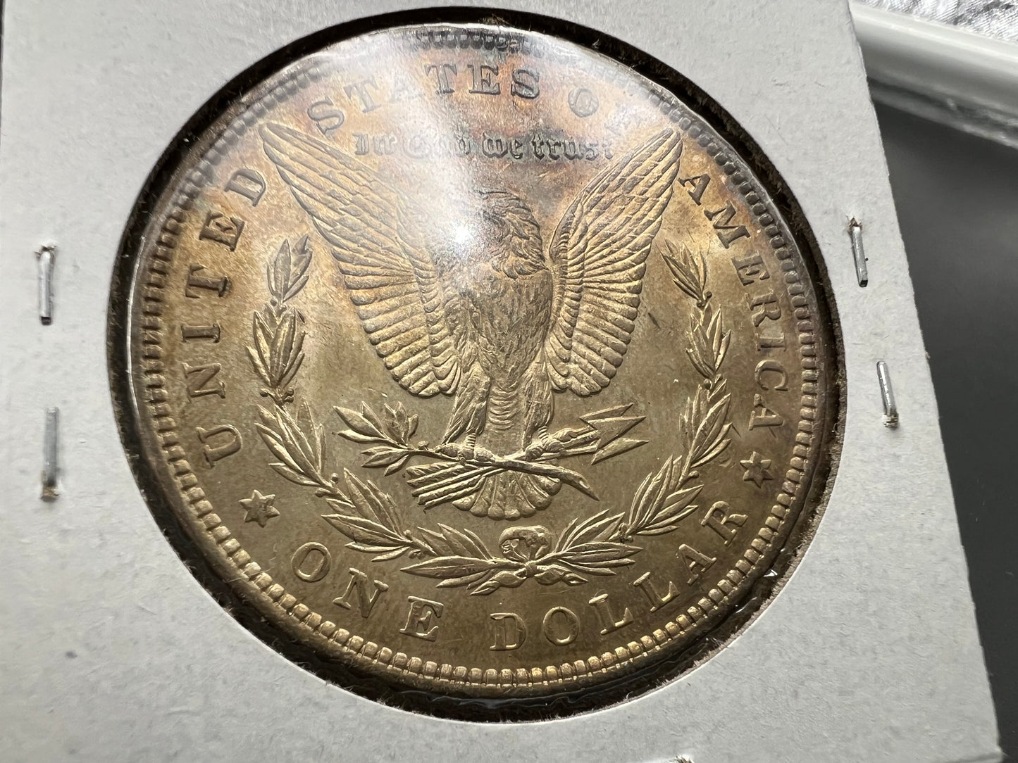 1897 $1 Morgan Silver Dollar Coin AU About UNC Neat Toning Toner