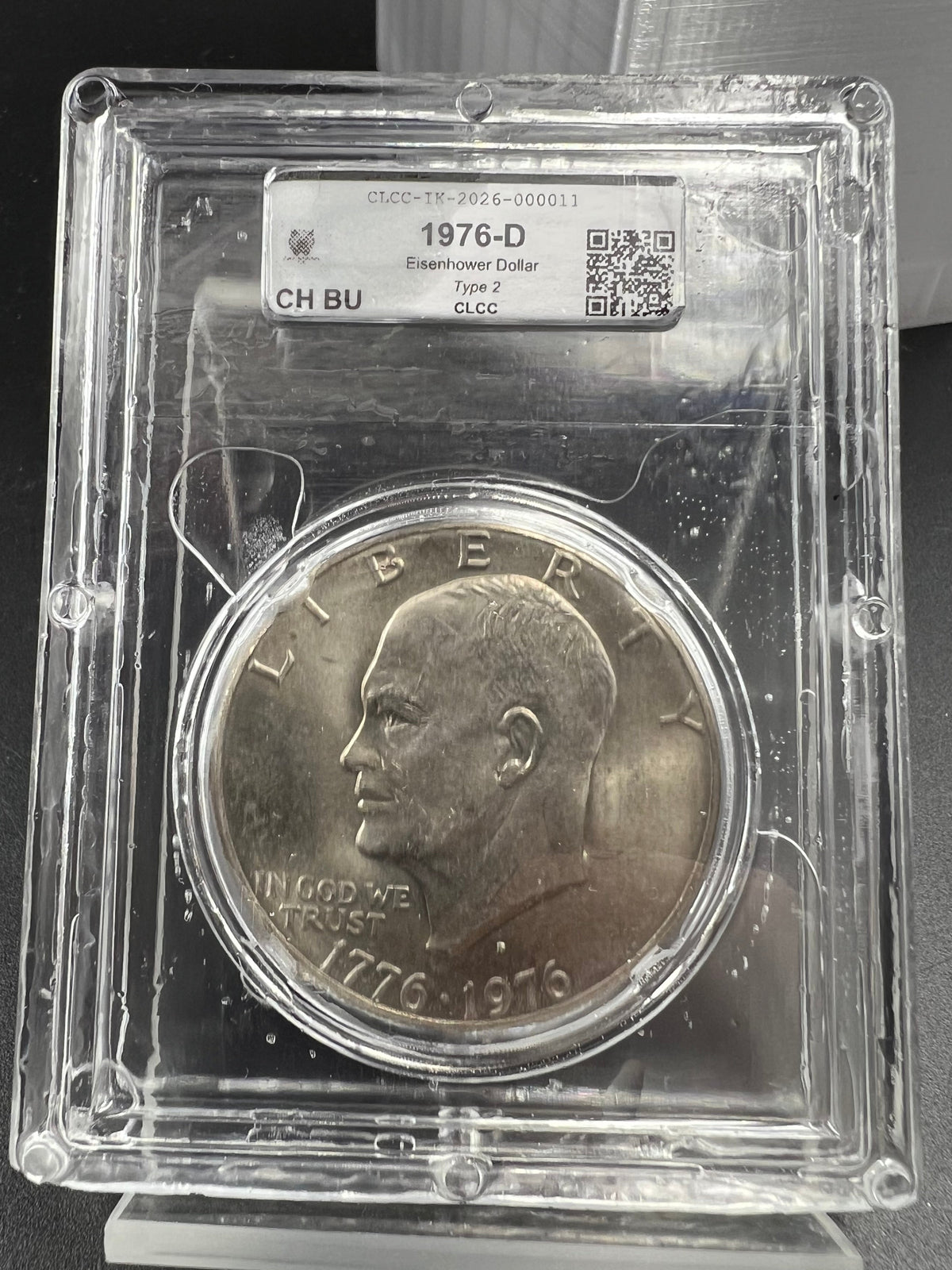 1976 D Type 2 $1 Ike Eisenhower Clad Dollar Coin CLCC CH BU #11