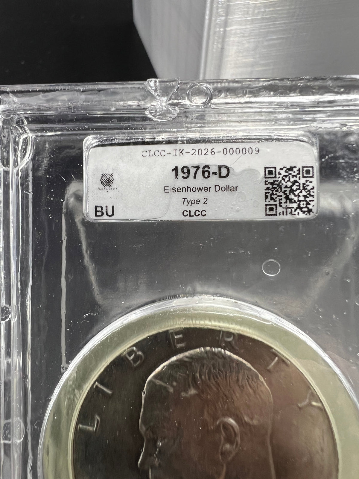 1976 D Type 2 $1 Ike Eisenhower Clad Dollar Coin CLCC BU #09