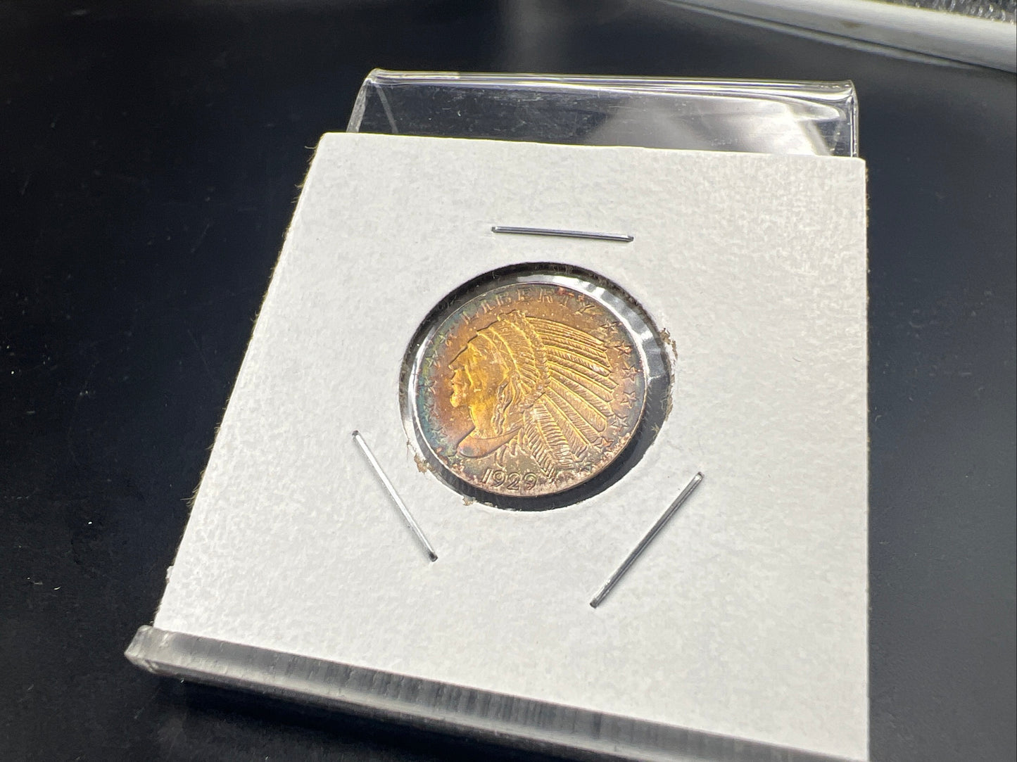 1/10 oz Silver American Recuse Indian / Eagle Tribute Round PQ Rainbow Toning Obverse