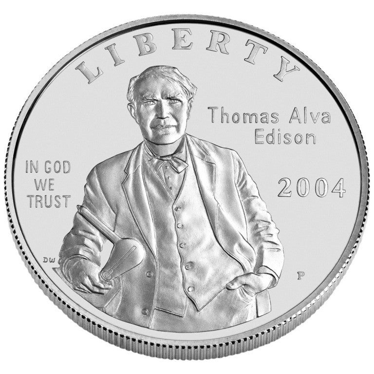 (2004) Thomas Alva Edison Commemorative Silver Dollar Coin