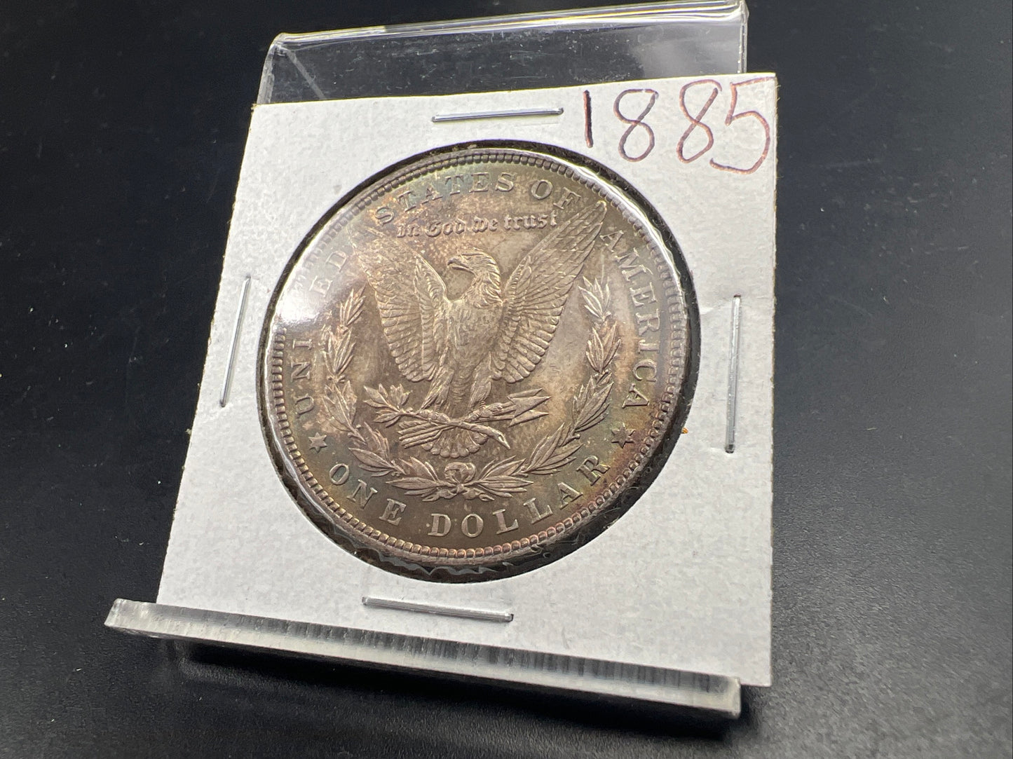 1885 P $1 Morgan Silver Dollar Coin Choice AU About UNC Neat Toning Toner