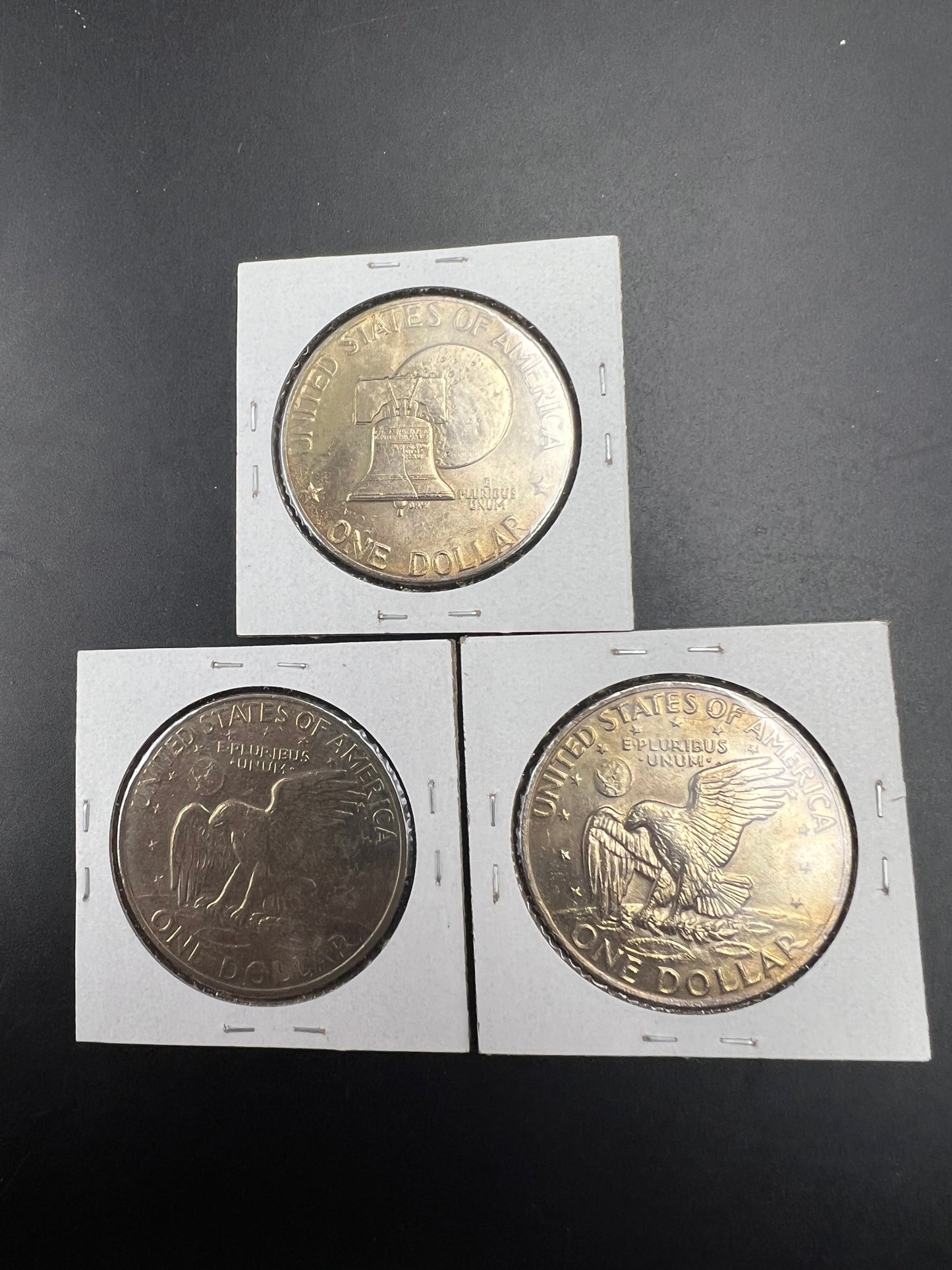 Toner Trio Ike Eisenhower Copper Nickel Dollars CH AU / BU 1972 P & D & 1976 Type 2 $1 Coins