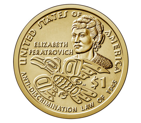 2020 P $1 Native American Dollar Elizabeth Peratrovich Golden Dollar Single Coin