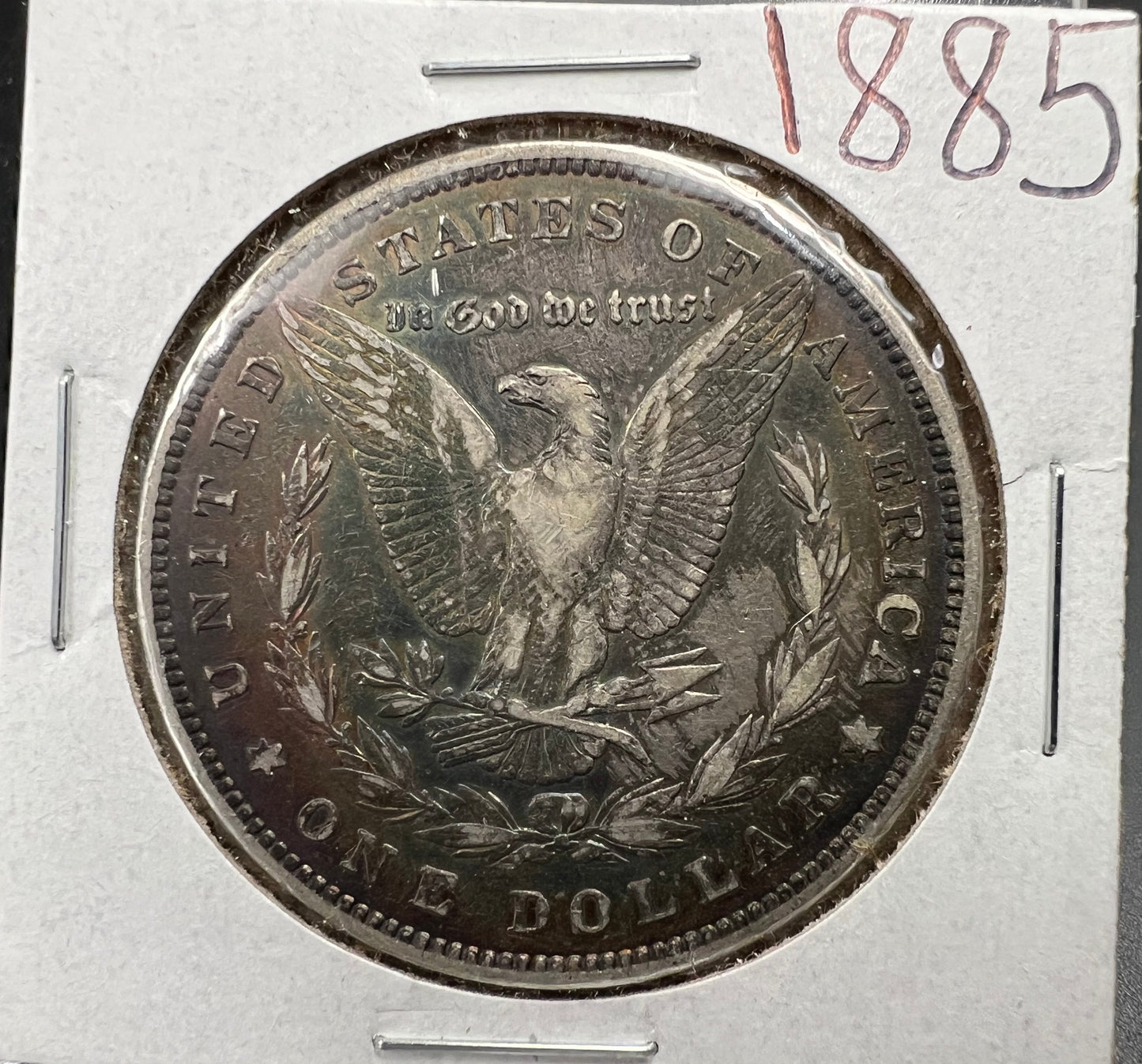 1885 P $1 Morgan Silver Dollar Neat Circulated Toning Toner VF Circ #a