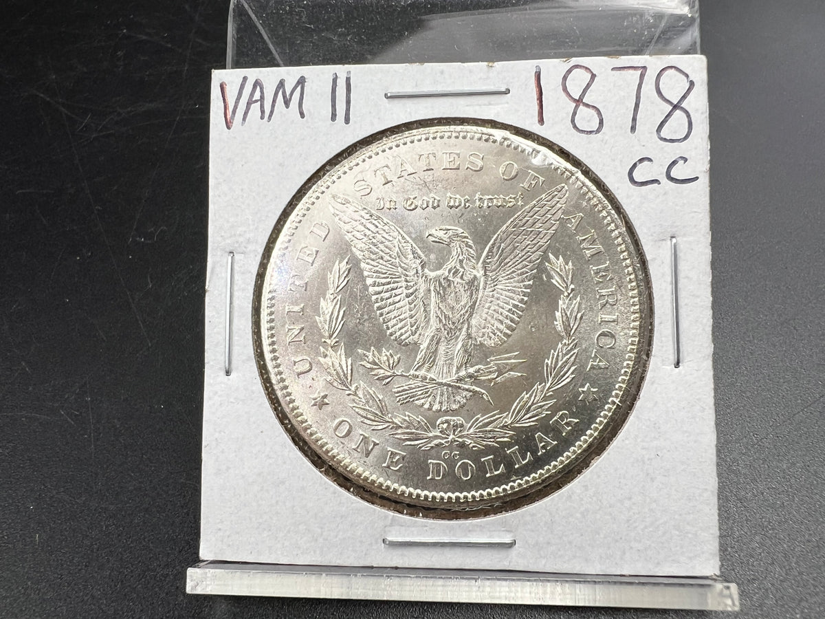 1878 CC Morgan VAM 11 BU Carson City Dollar Coin Lines in Wing Top 100 Vam Variety #B